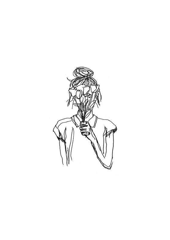 Aesthetic Drawing Girl Doodle — 570x806 wallpaper