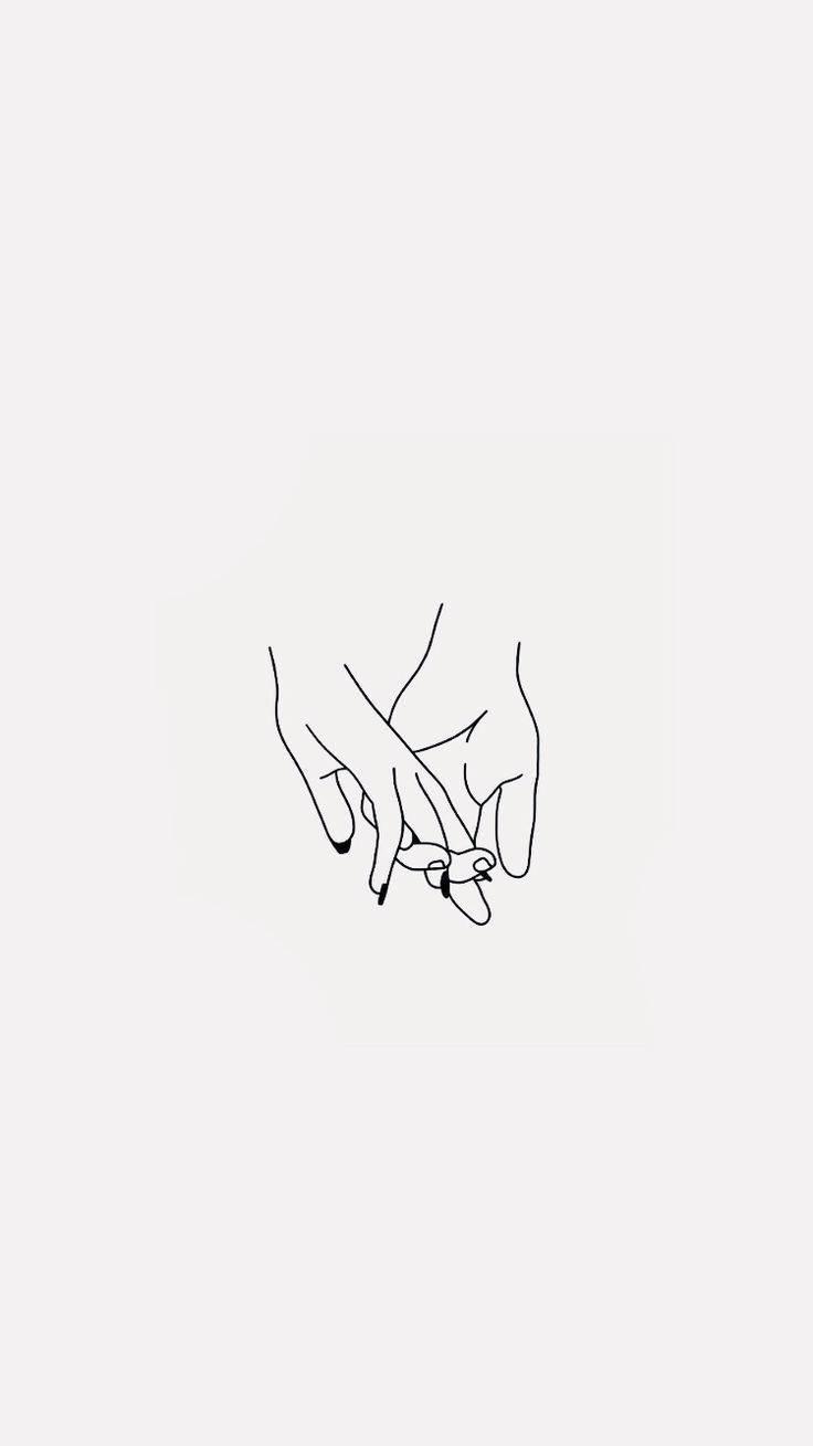 Aesthetic Drawing Holding Hands — 736x1309 wallpaper