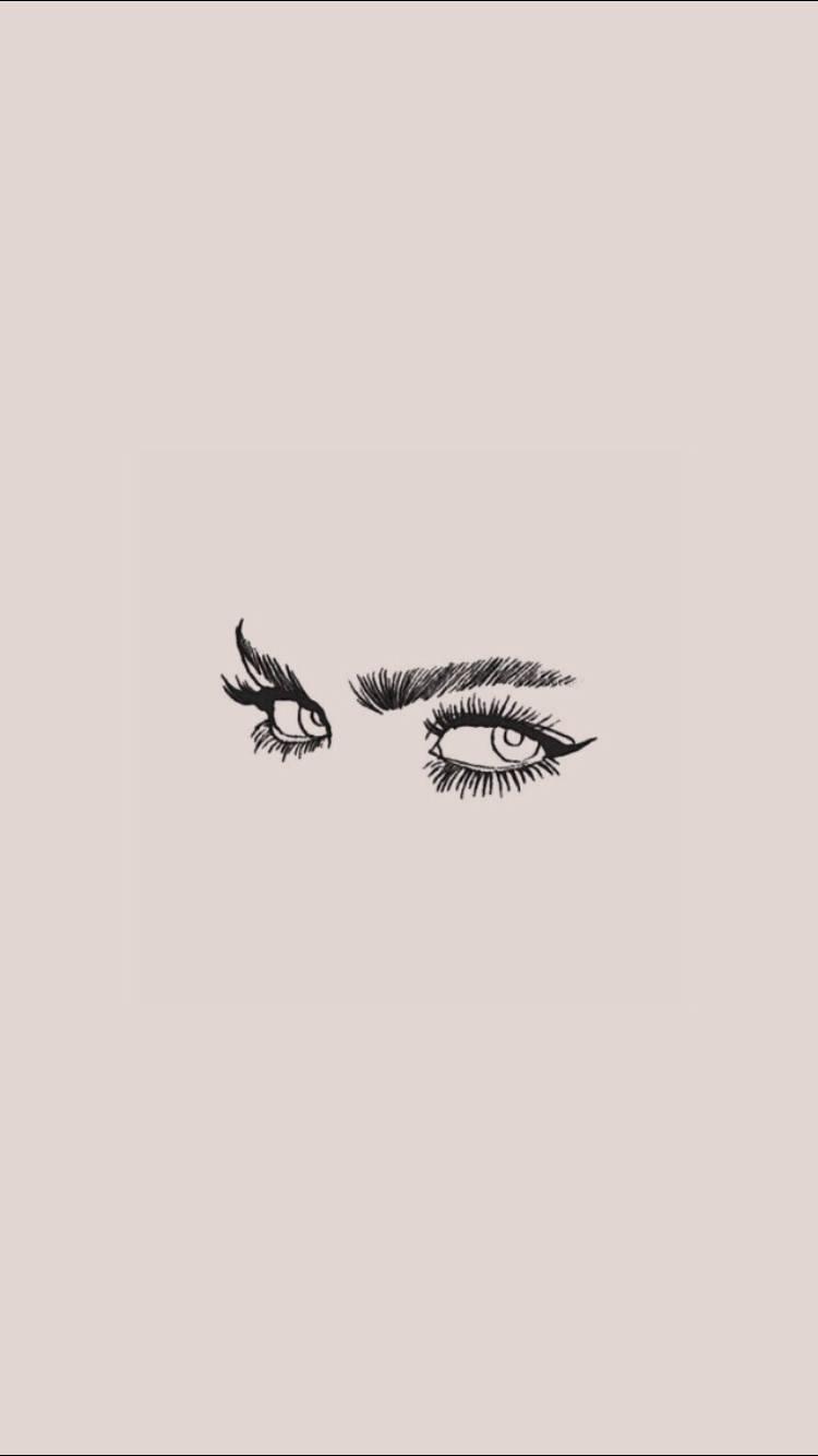 Aesthetic Drawing Of Glaring Eyes — 750x1334 wallpaper