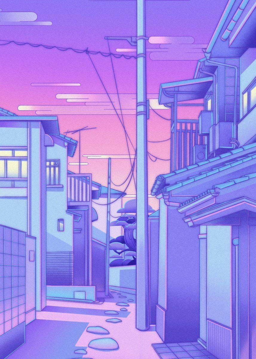 Aesthetic Drawing Of Japanese Village — 857x1200 wallpaper