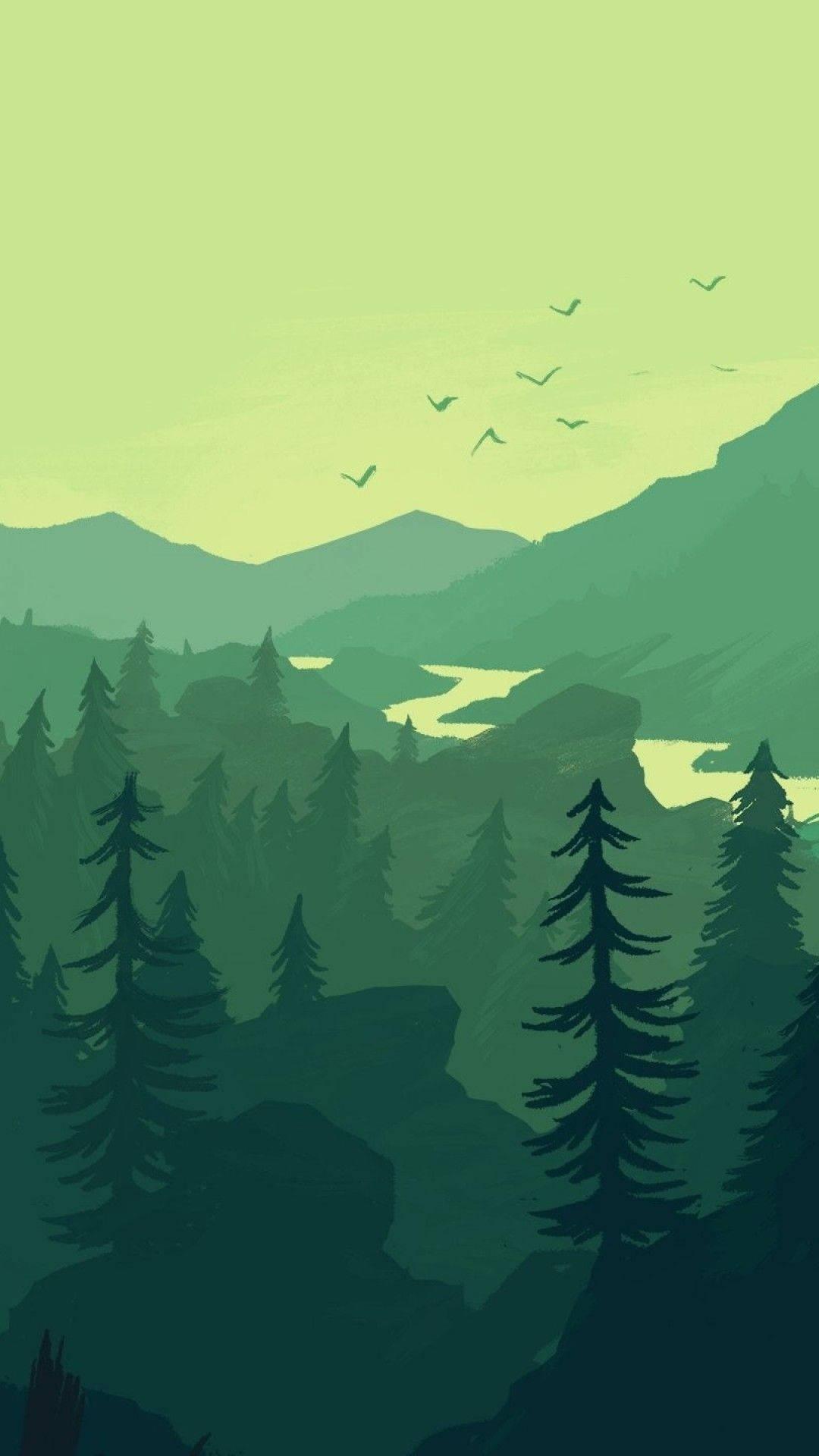 Aesthetic Drawing Of Nature — 1080x1920 wallpaper