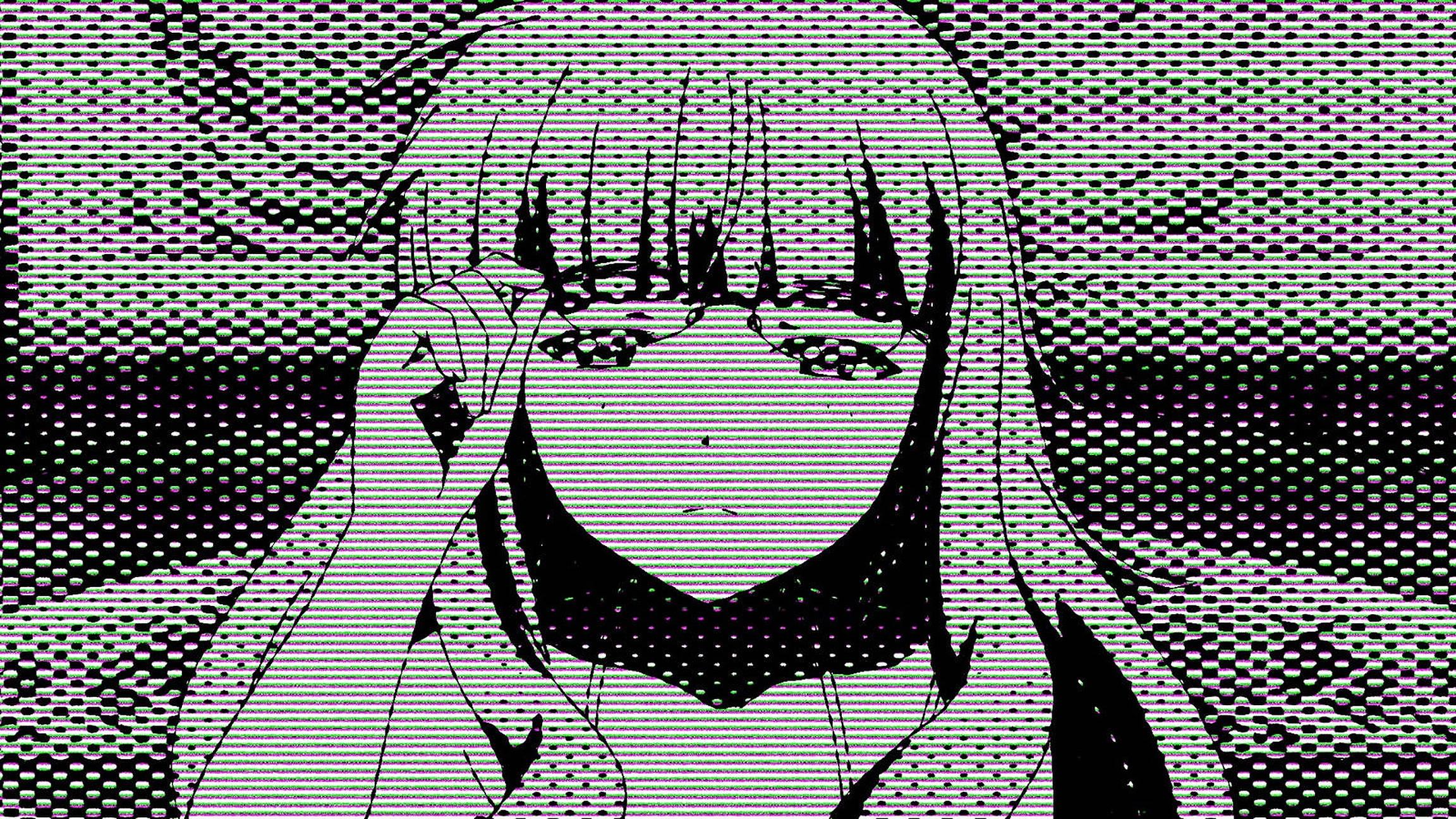 Aesthetic Girl Glitch — 2304x1296 wallpaper