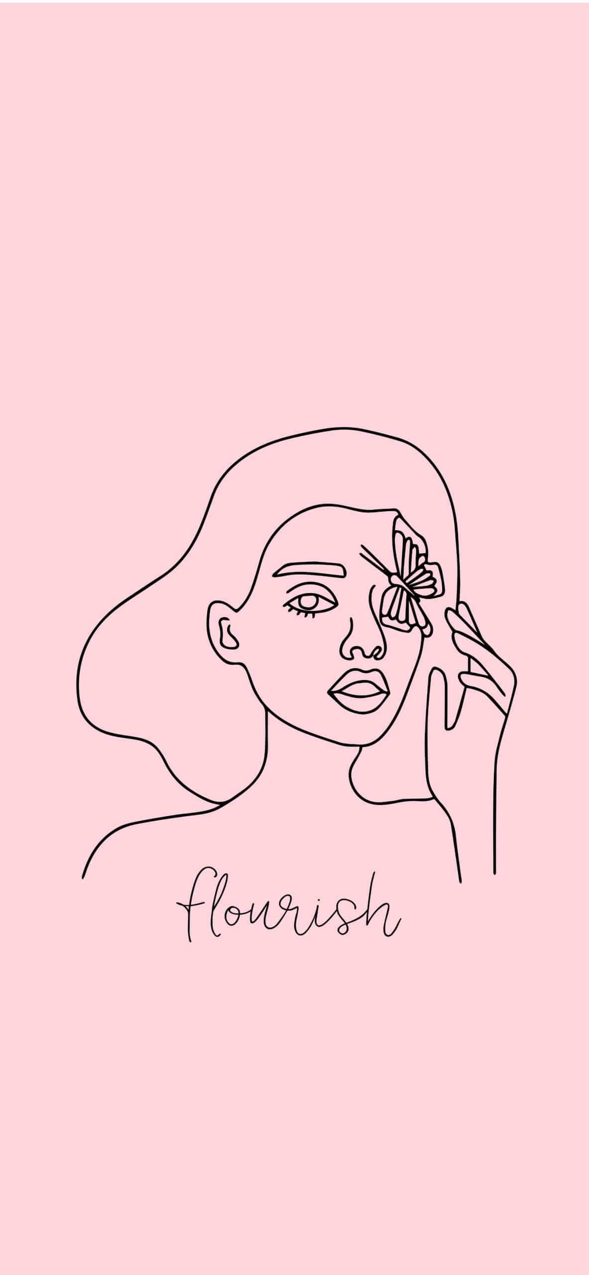 Aesthetic Girl Outline — 1183x2560 wallpaper