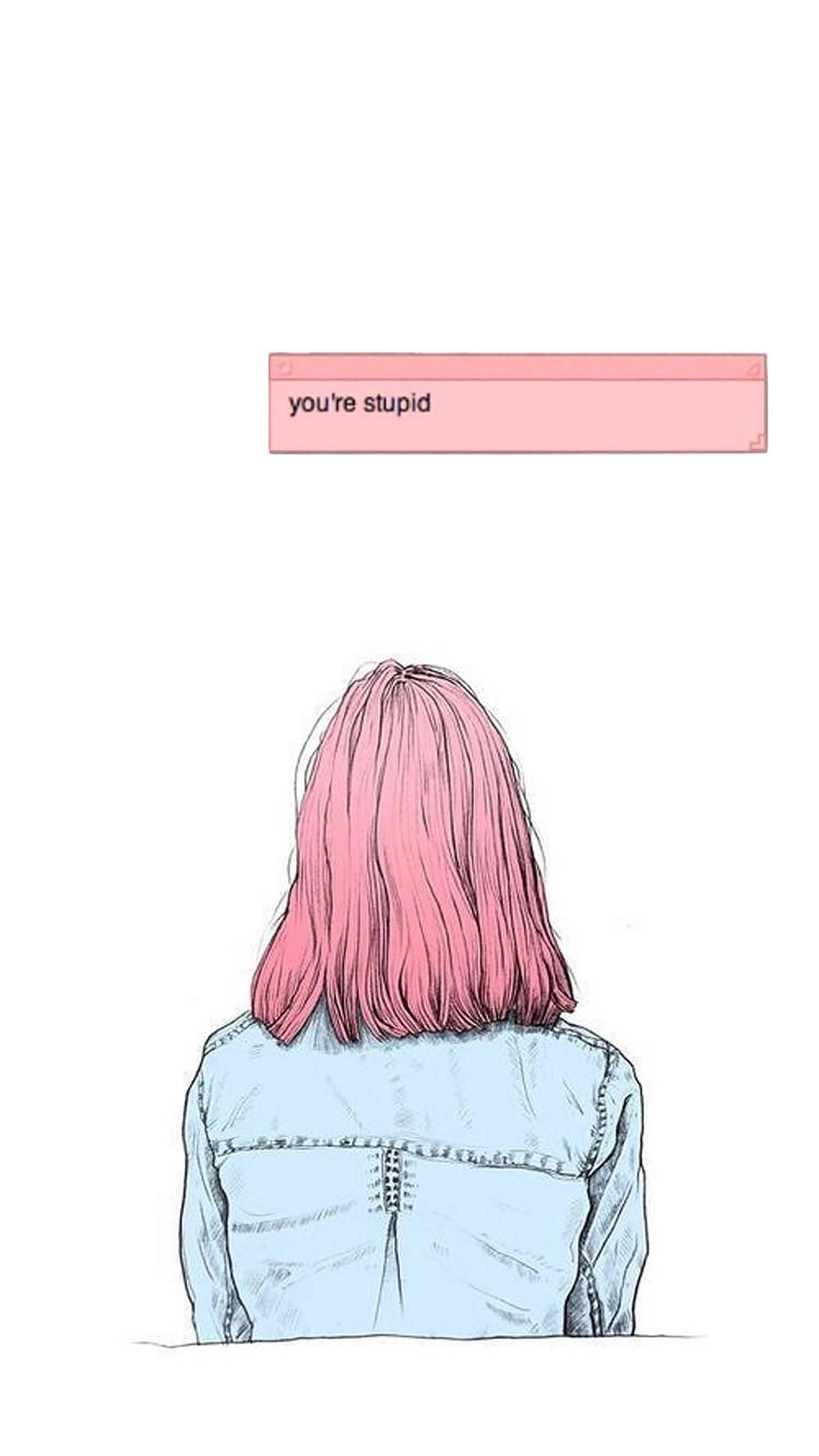 Aesthetic Girl Pink Hair — 1500x2668 wallpaper
