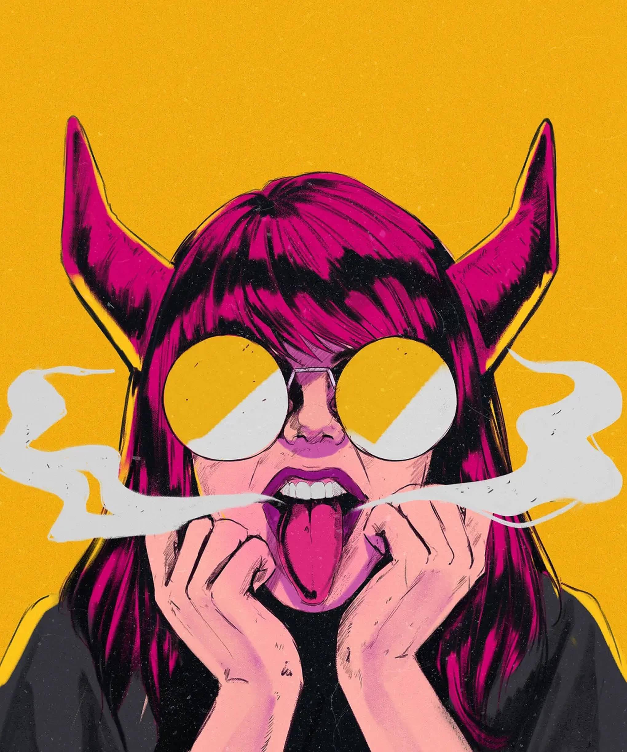 Aesthetic Girl Smoking — 2040x2448 wallpaper