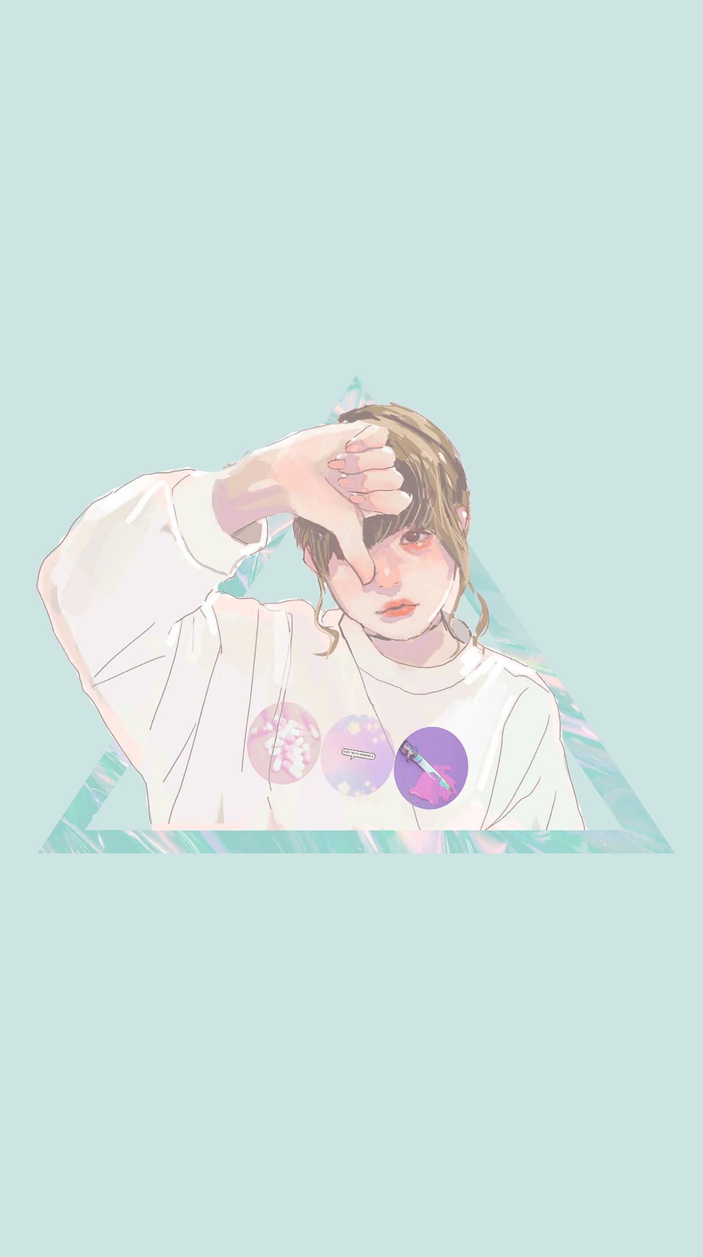 Aesthetic Girl Thumbs Down — 1434x2562 wallpaper