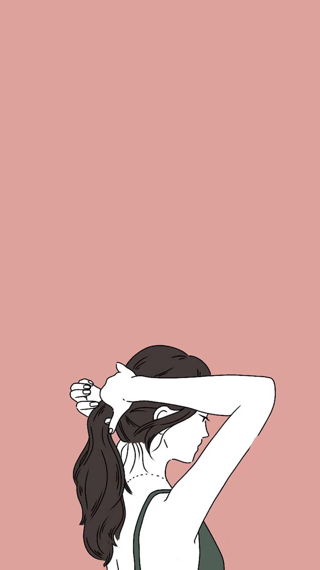 Aesthetic Girl Tying Hair — 1080x1920 wallpaper