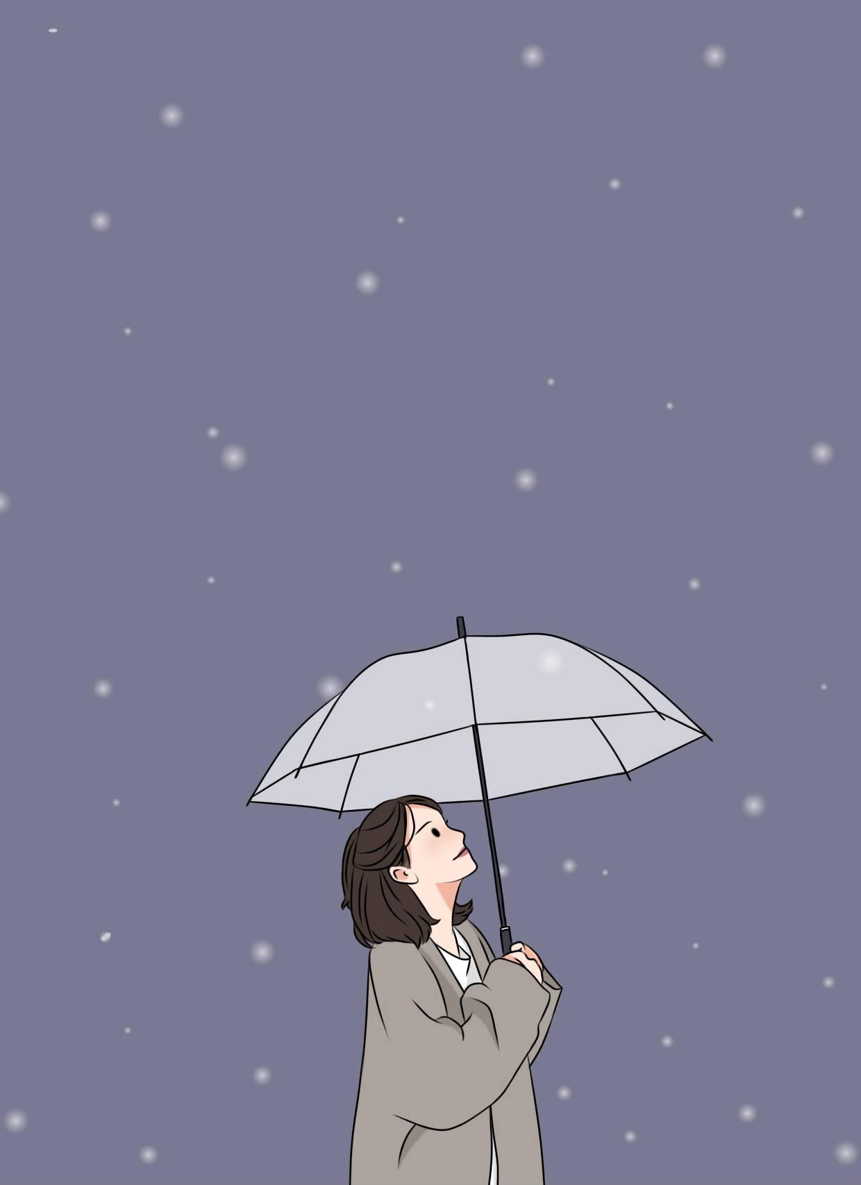 Aesthetic Girl With Umbrella — 1240x1707 wallpaper