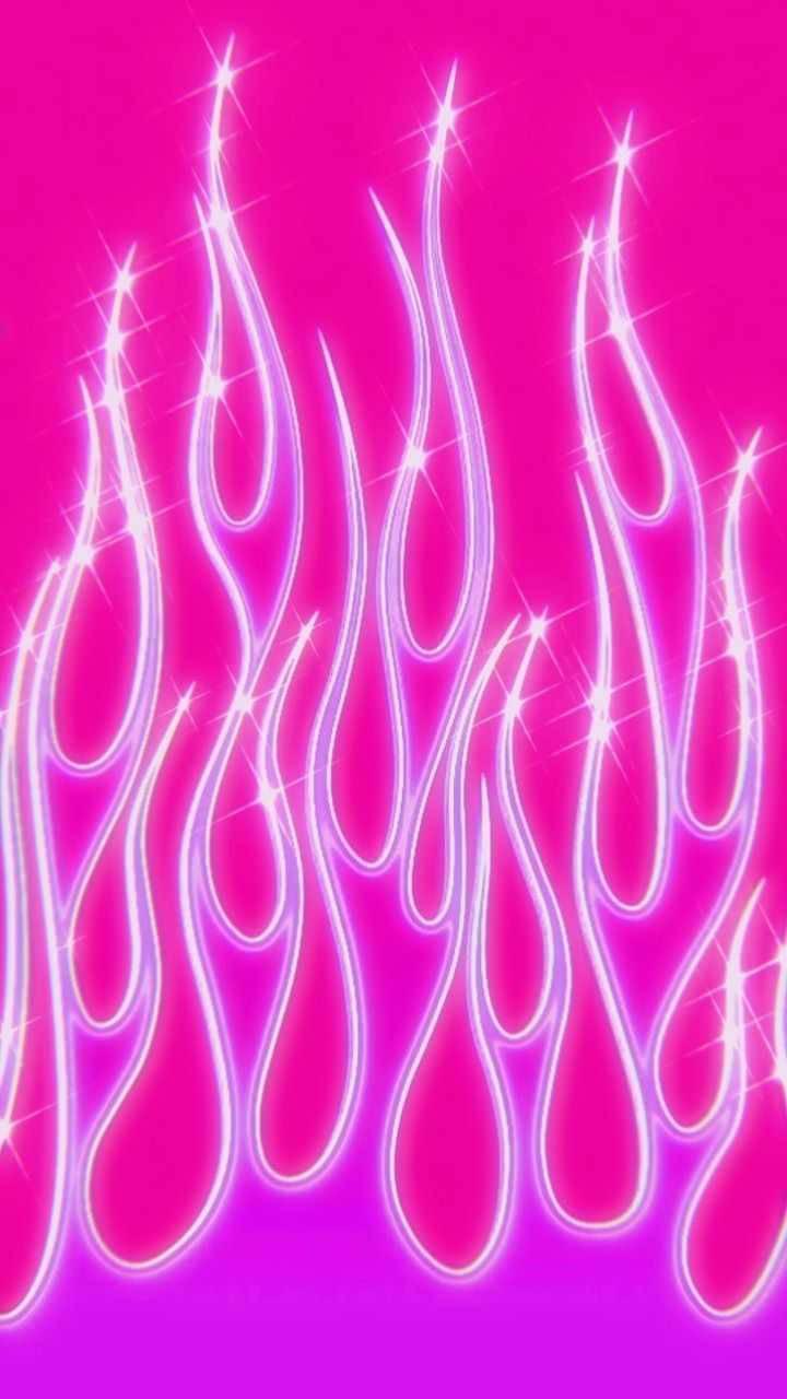Aesthetic Girly Pink Hot Flame — 720x1280 wallpaper
