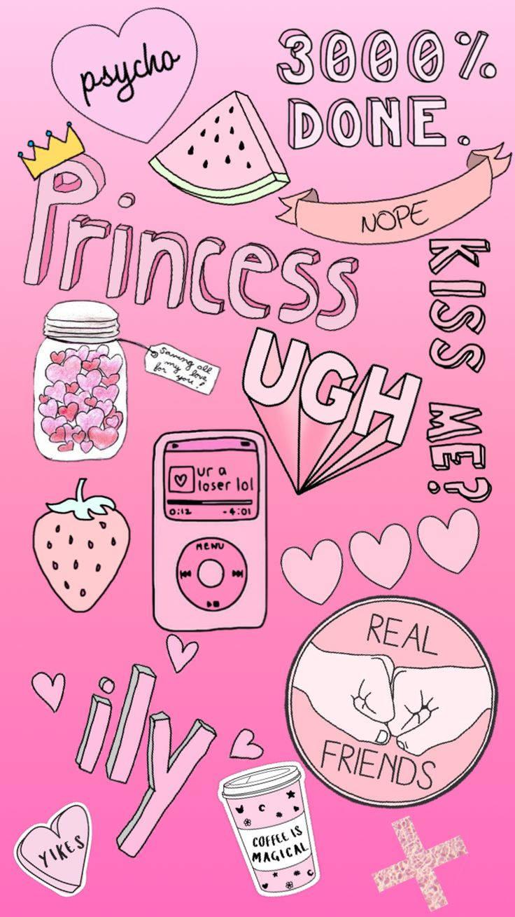 Aesthetic Girly Stickers — 736x1309 wallpaper