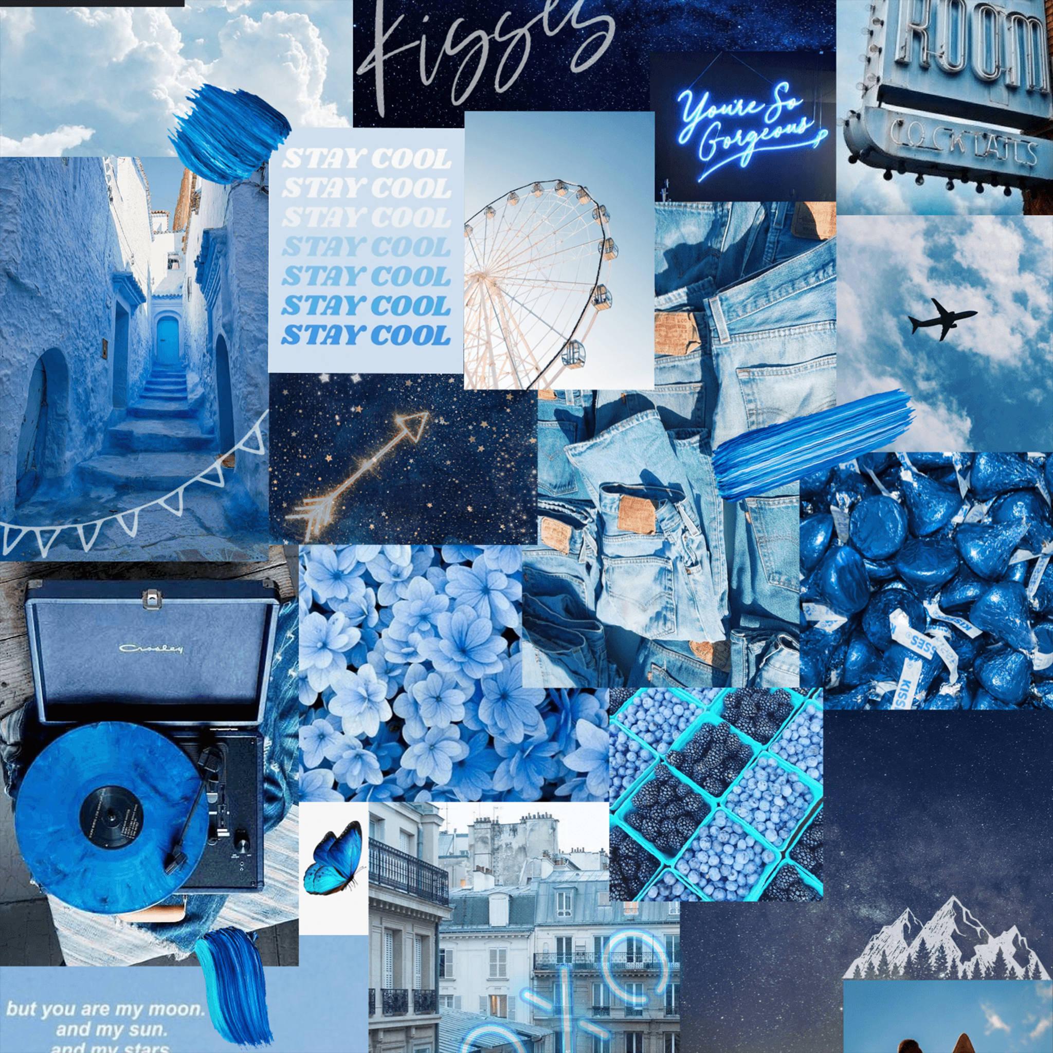 Aesthetic Ipad Blue Collage — 2048x2048 wallpaper