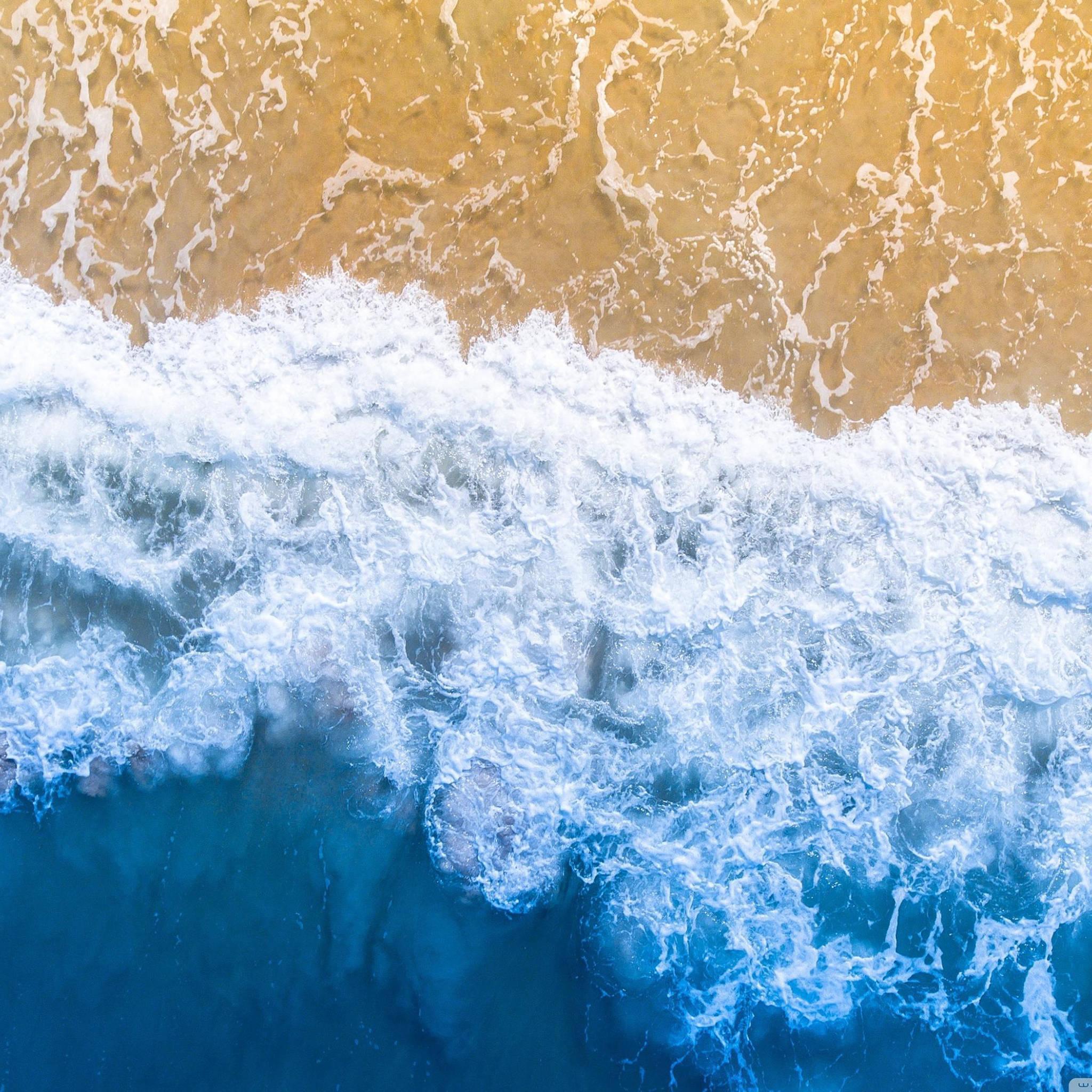 Aesthetic Ipad Blue Waves — 2048x2048 wallpaper