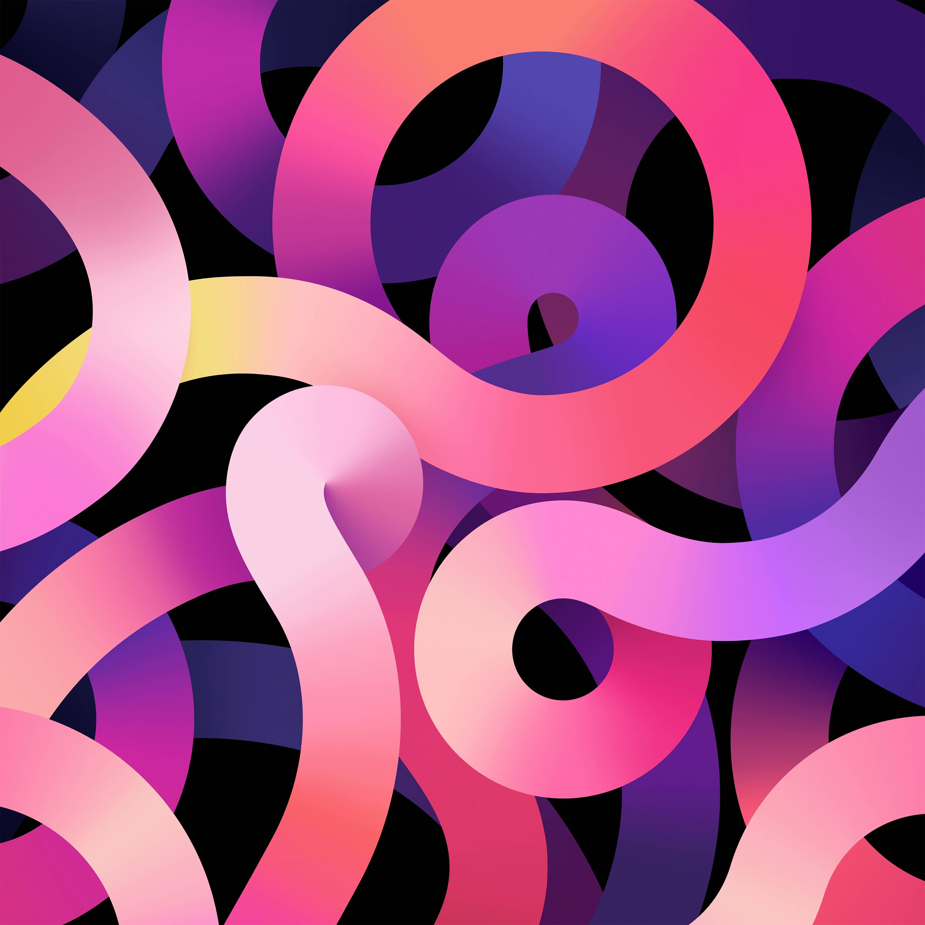 Aesthetic Ipad Pinkish Purple Curves — 3840x3840 wallpaper