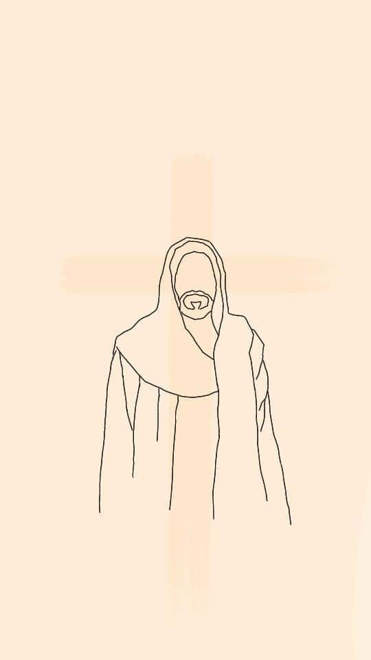 Aesthetic Jesus Drawing On Parchment — 540x960 wallpaper