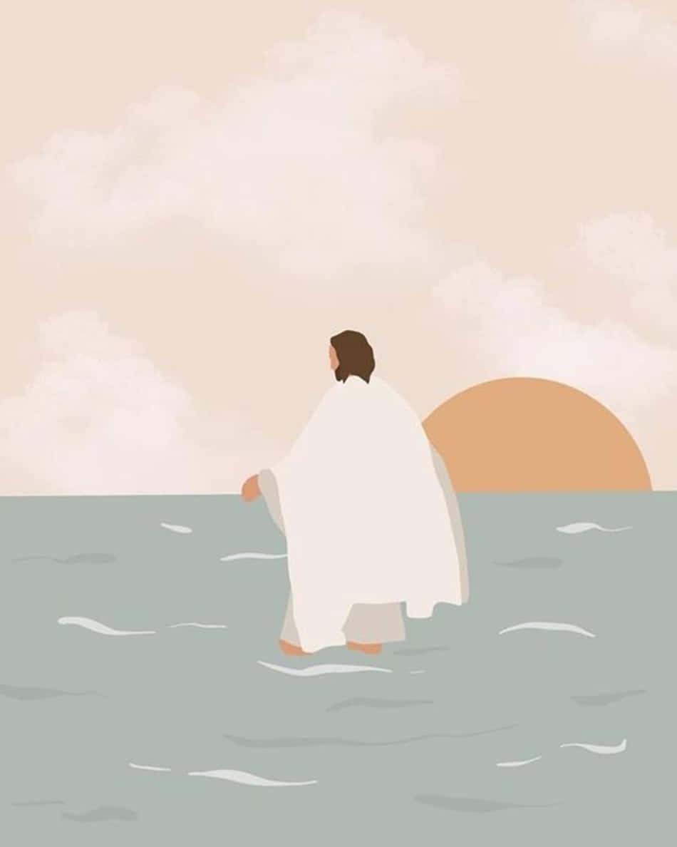 Aesthetic Jesus Walking On Water — 950x1188 wallpaper