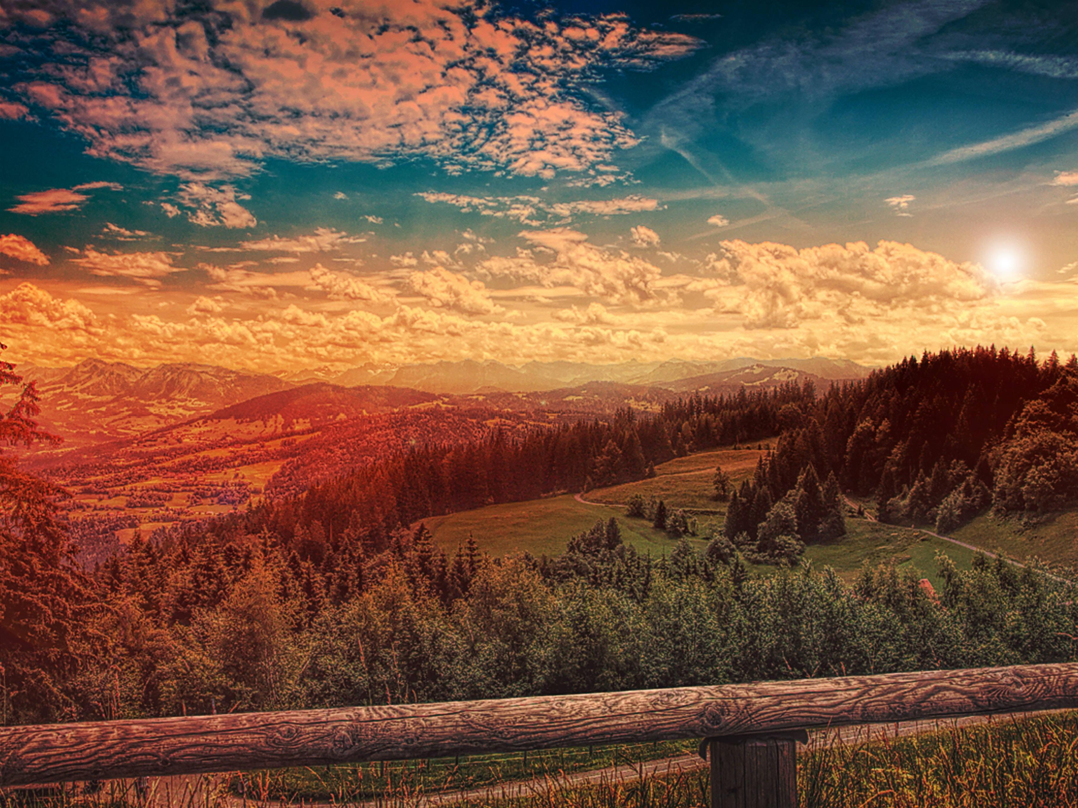 Aesthetic Ombre Landscape Desktop 4K — 3648x2736 wallpaper