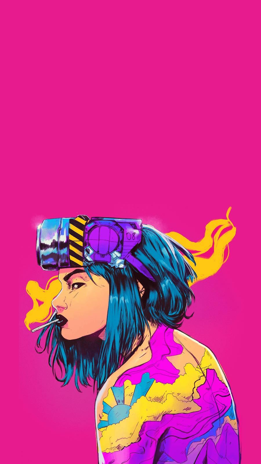 Aesthetic Pink iPhone Girl With Body Paint — 900x1600 wallpaper