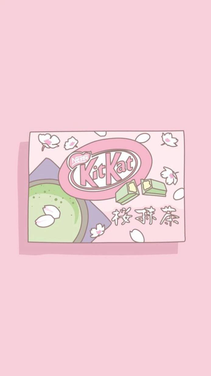 Aesthetic Pink iPhone Matcha Kitkat — 693x1232 wallpaper