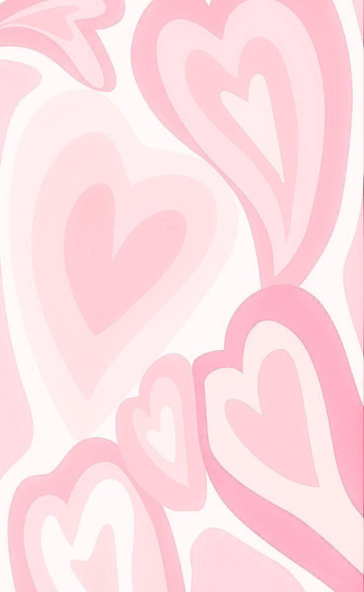Aesthetic Pink iPhone Melting Hearts — 737x1200 wallpaper