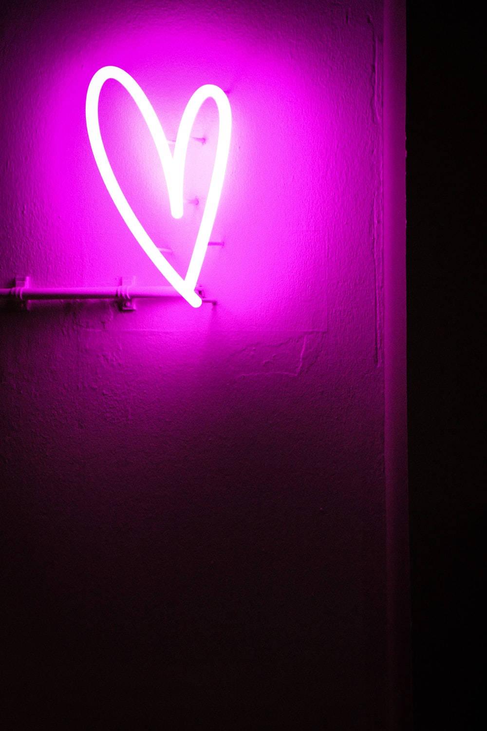 Aesthetic Pink iPhone Neon Pink Heart — 1000x1500 wallpaper