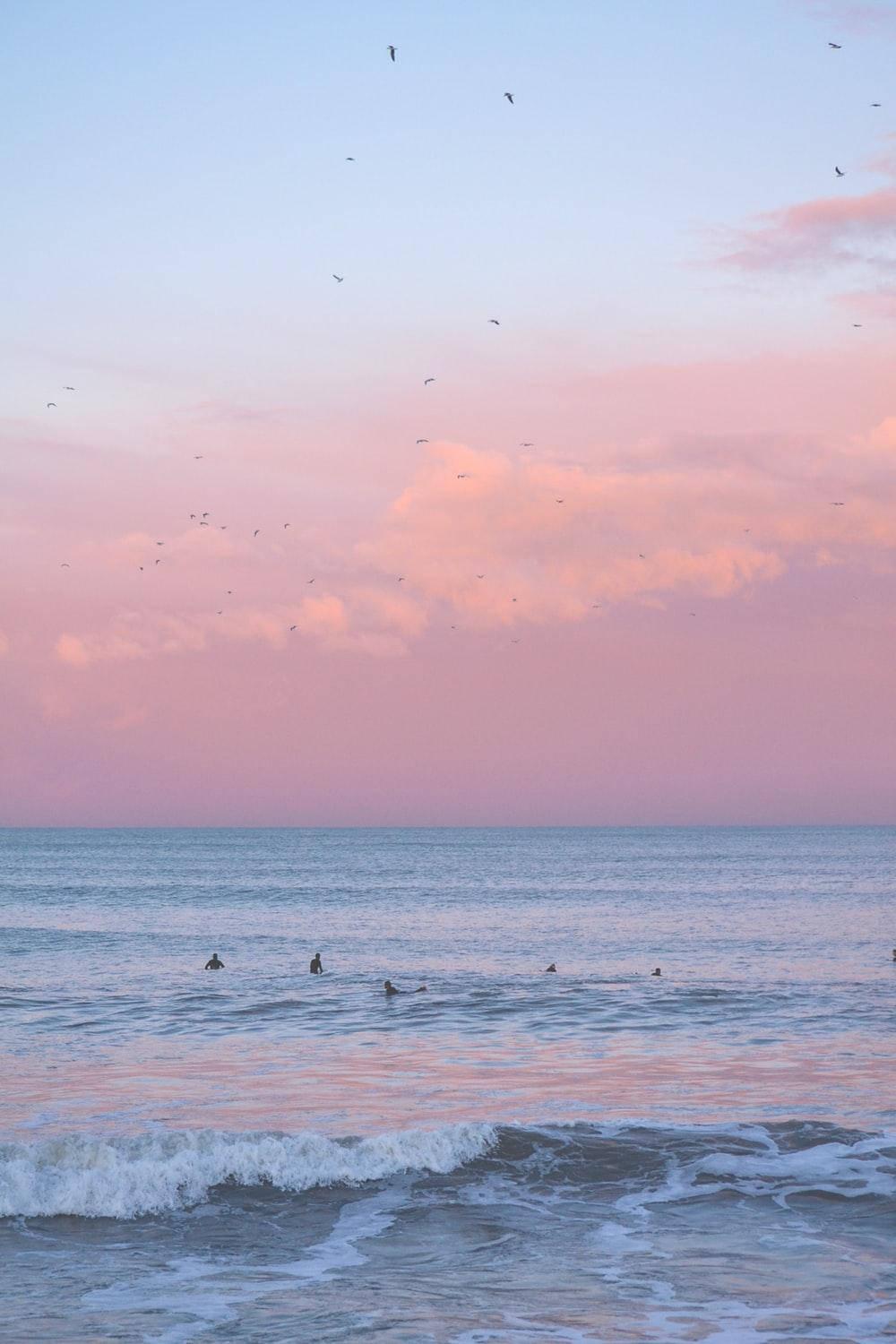 Aesthetic Pink iPhone Ocean And Sky — 1000x1500 wallpaper