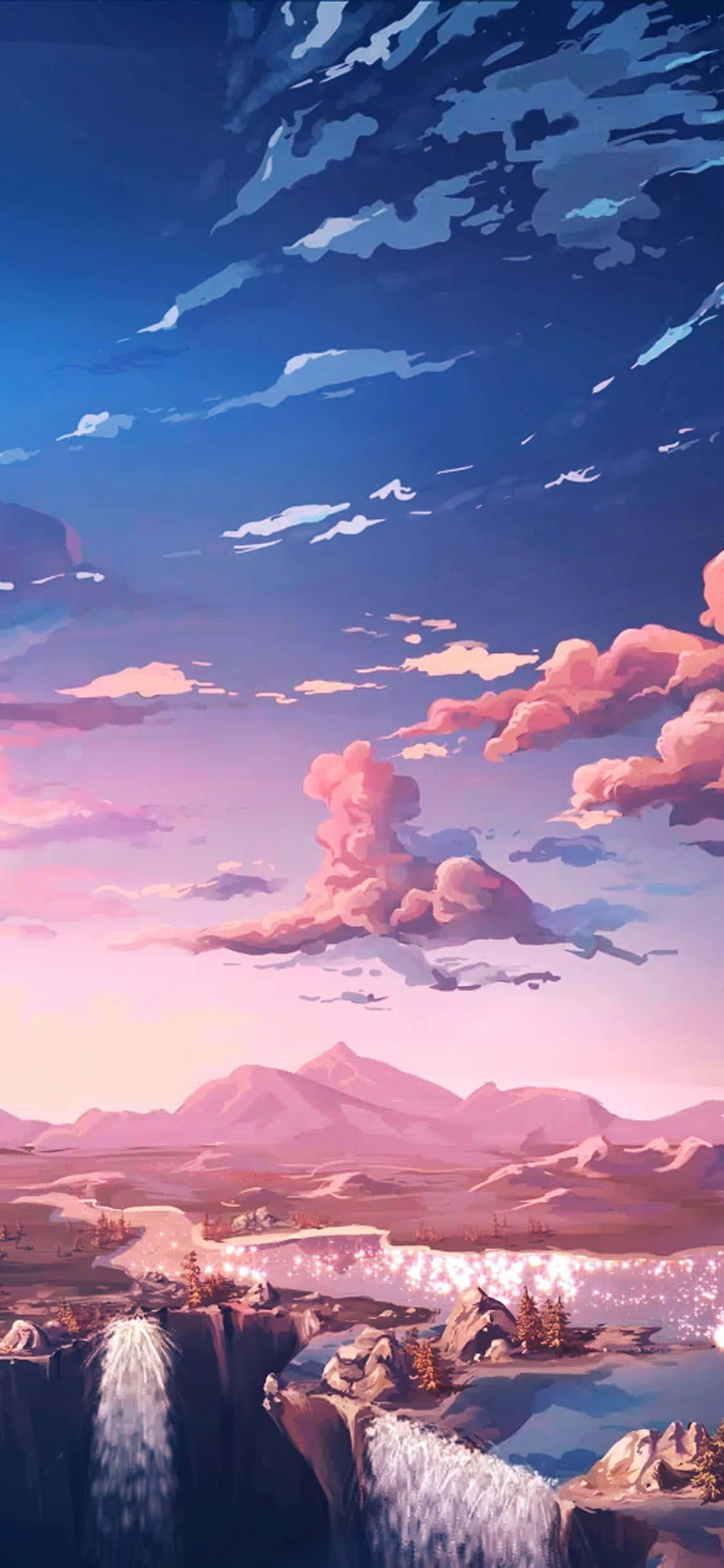 Aesthetic Sunset and Mountains — 1125x2436 wallpaper