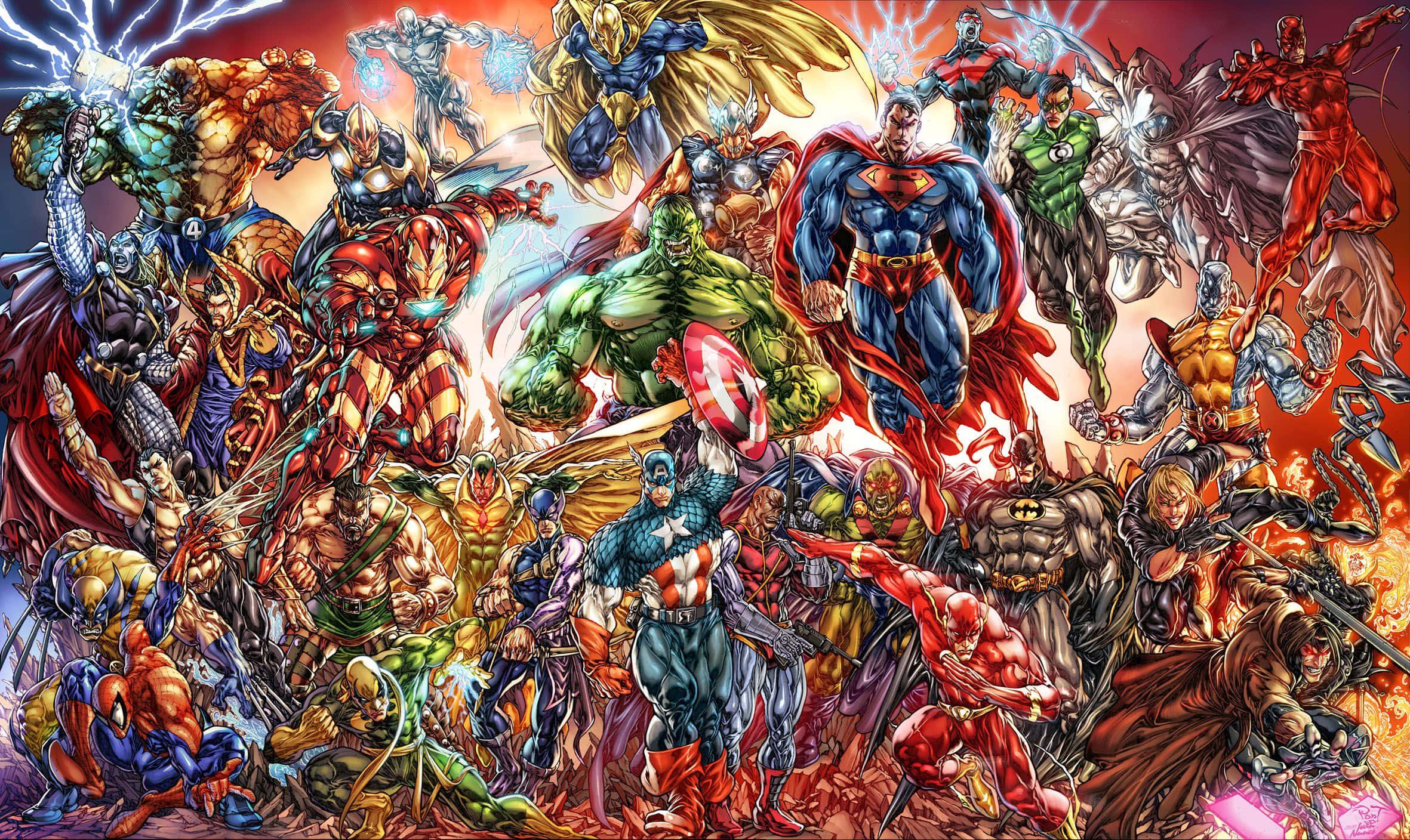 All of Marvel Superheroes in One Place — 2362x1408 wallpaper