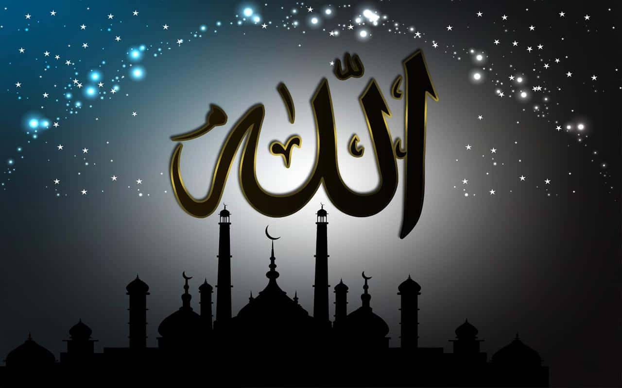 Allah Above Masjid — 1280x800 wallpaper