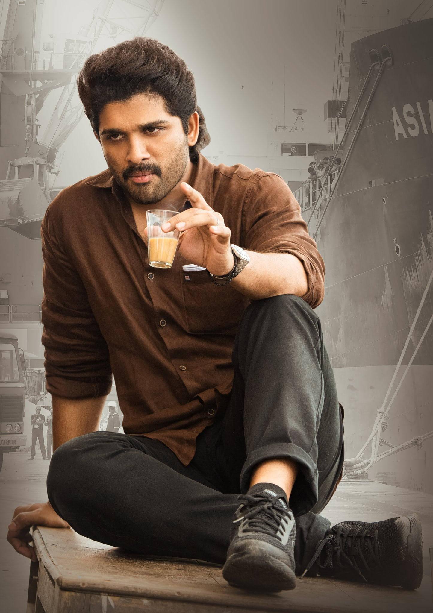Allu Arjun HD Shot Of Coffee — 1446x2048 wallpaper