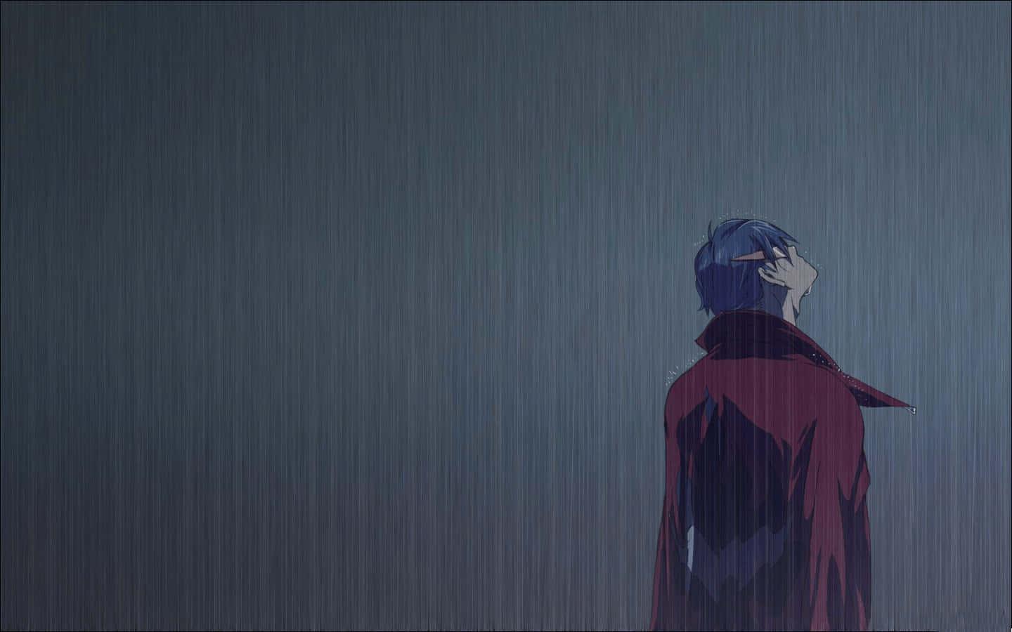 Alone Boy Anime Looking Up Picture — 1440x900 wallpaper