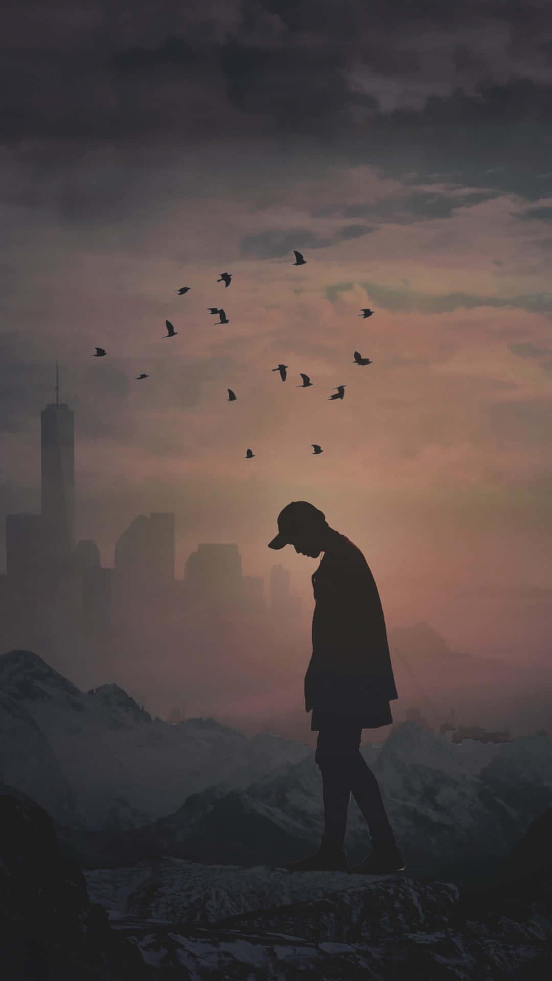 Alone Boy Silhouette Artwork Picture — 1080x1920 wallpaper