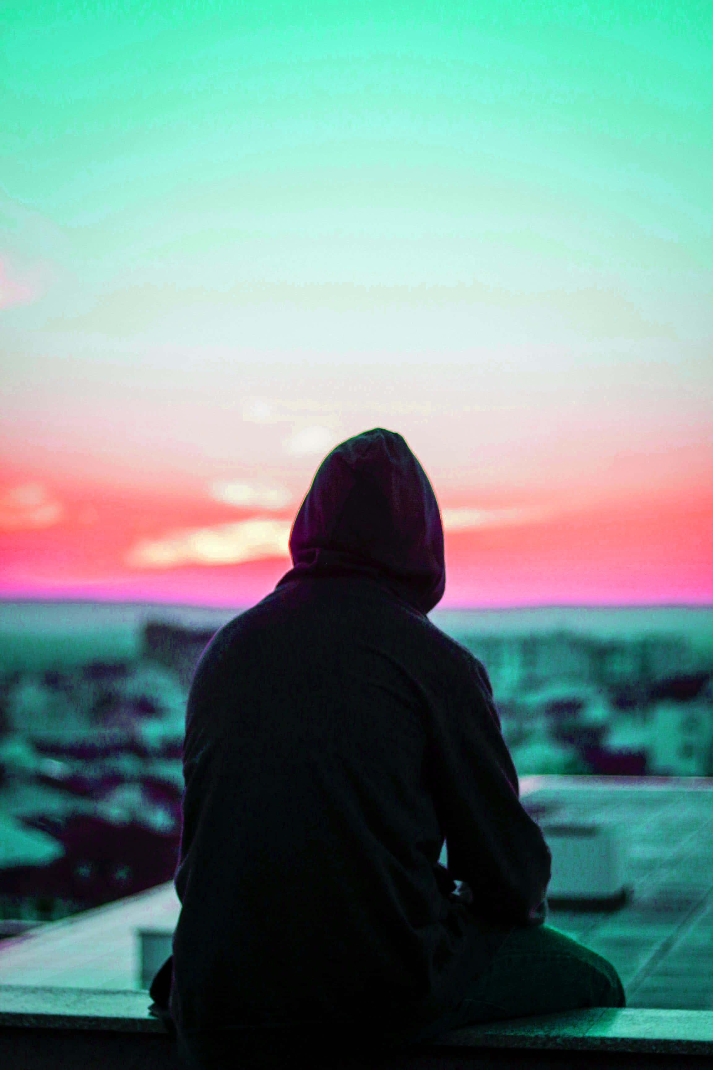 Alone Boy Wearing Hoodie Aesthetic Picture — 2304x3456 wallpaper