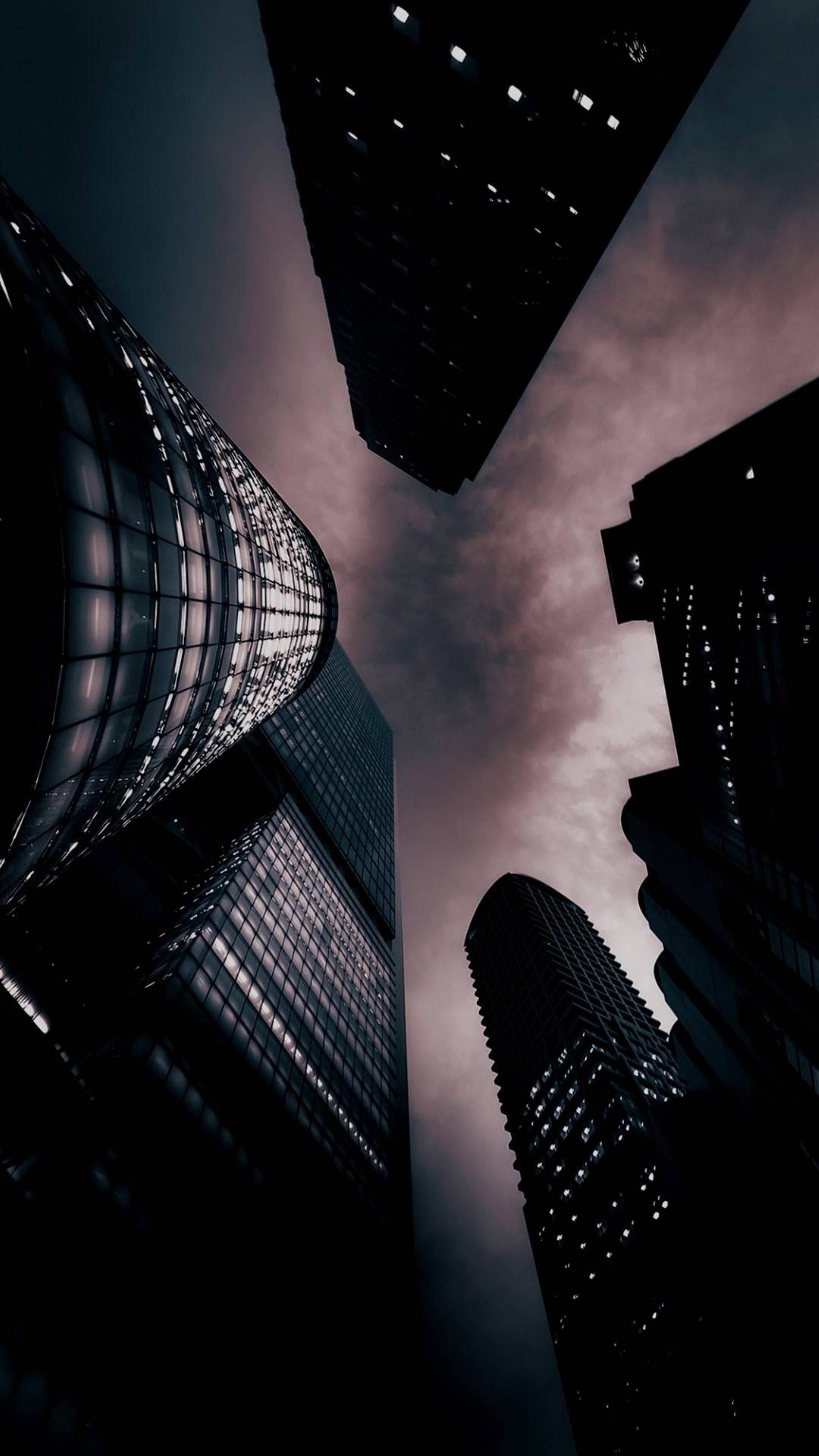 Amoled Dark Skyscrapers — 2160x3840 wallpaper