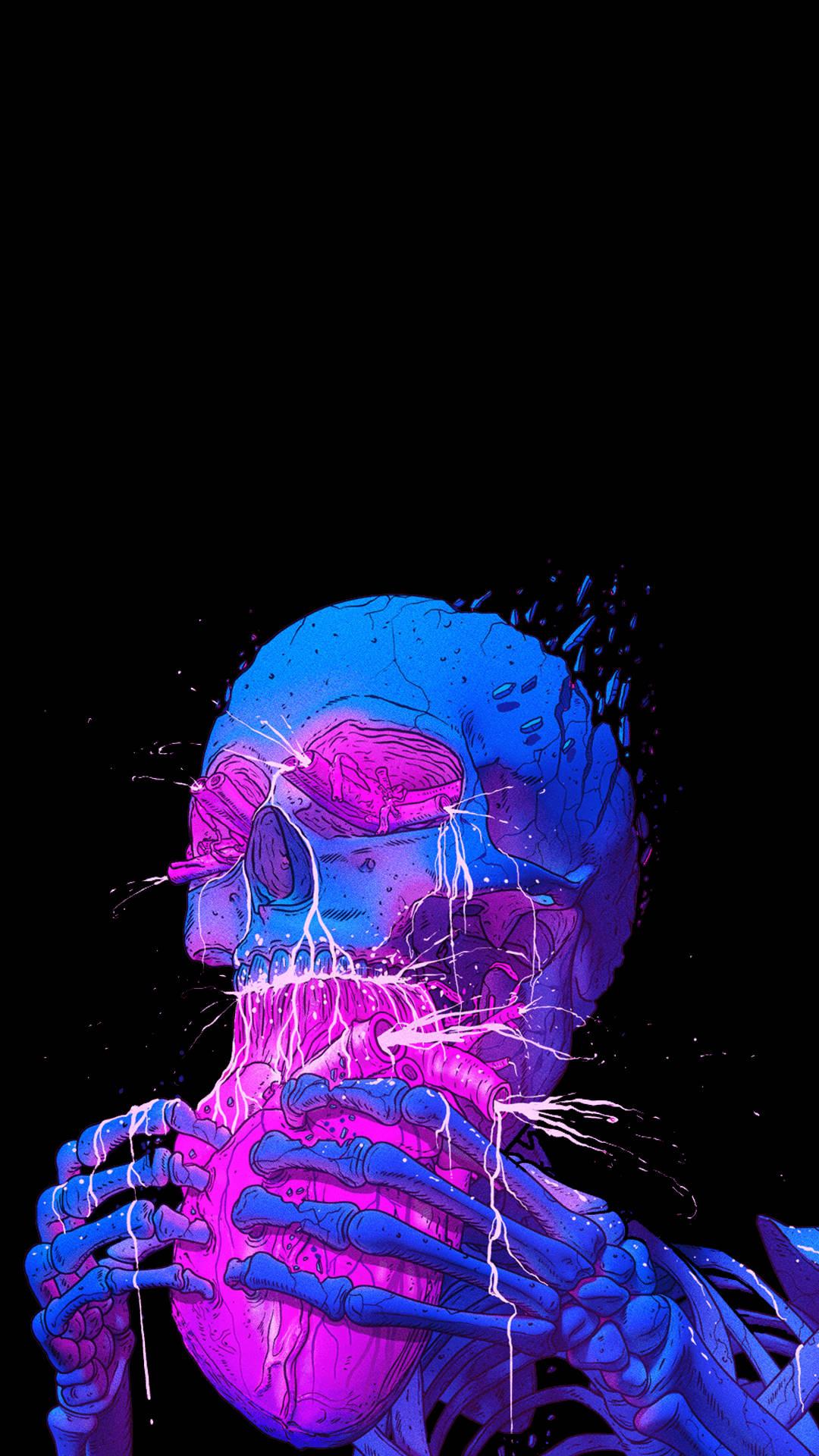 Amoled Neon Trippy Skeleton — 1080x1920 wallpaper