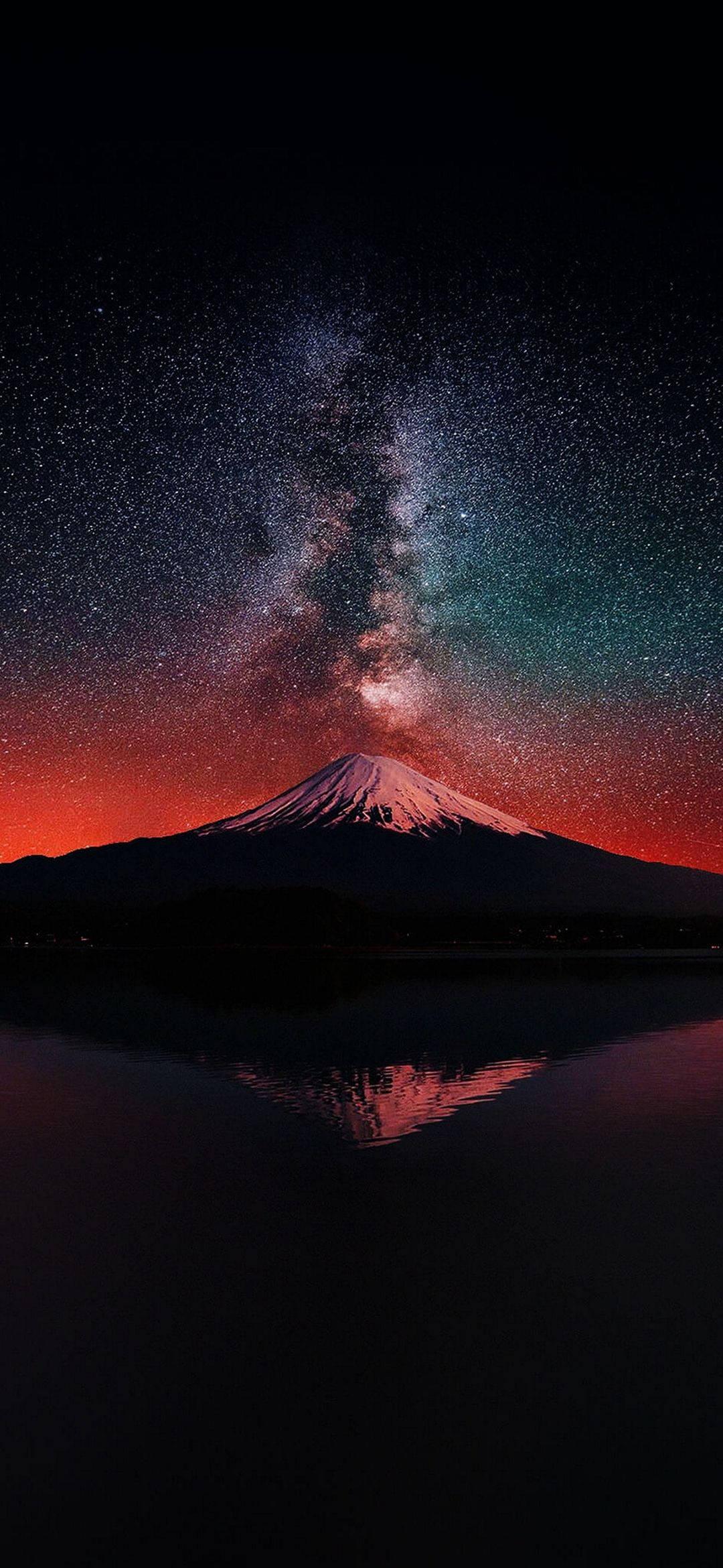 Amoled Snowy Mountain — 1080x2340 wallpaper