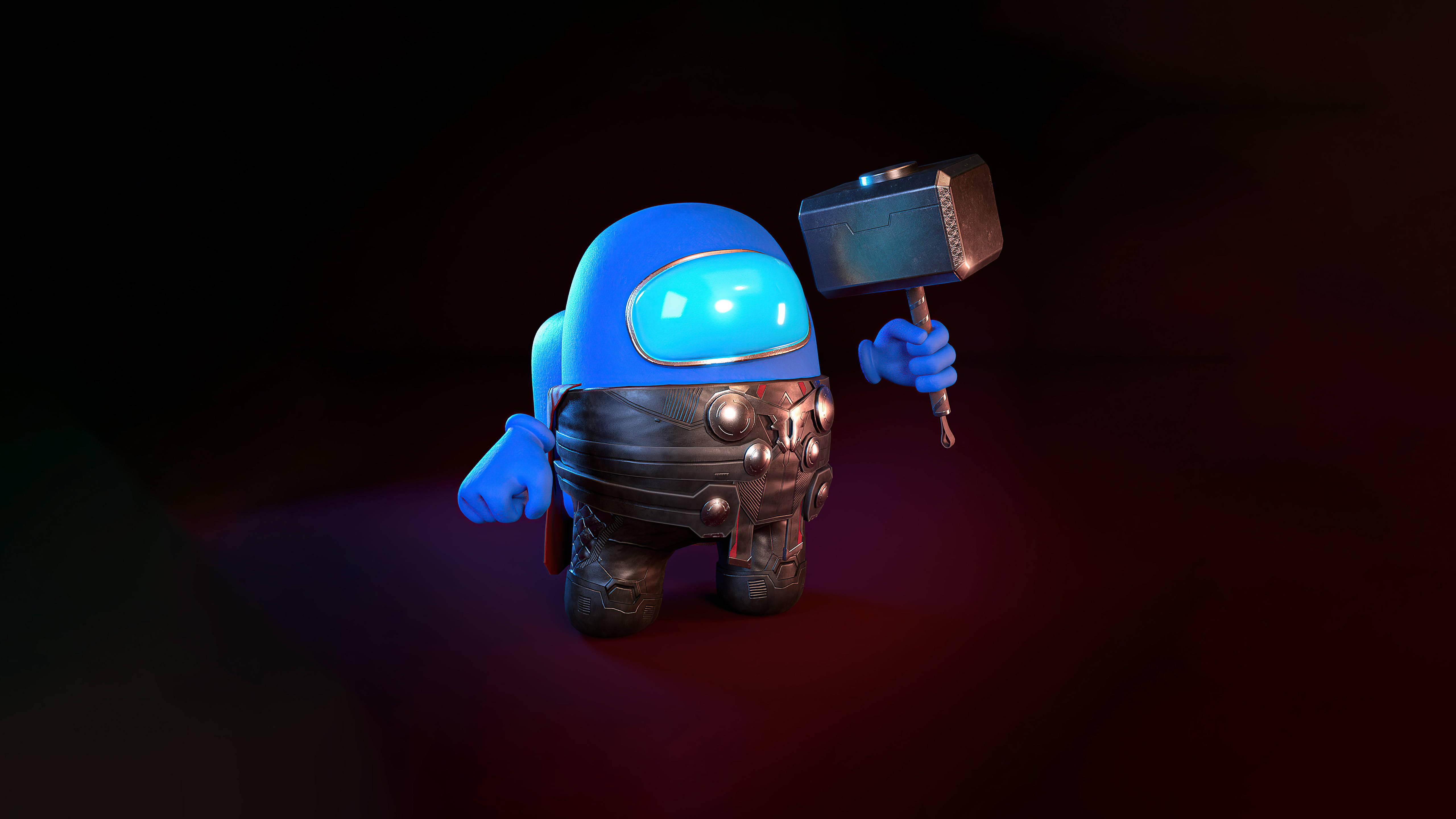 Among Us Blue Thor — 5120x2880 wallpaper