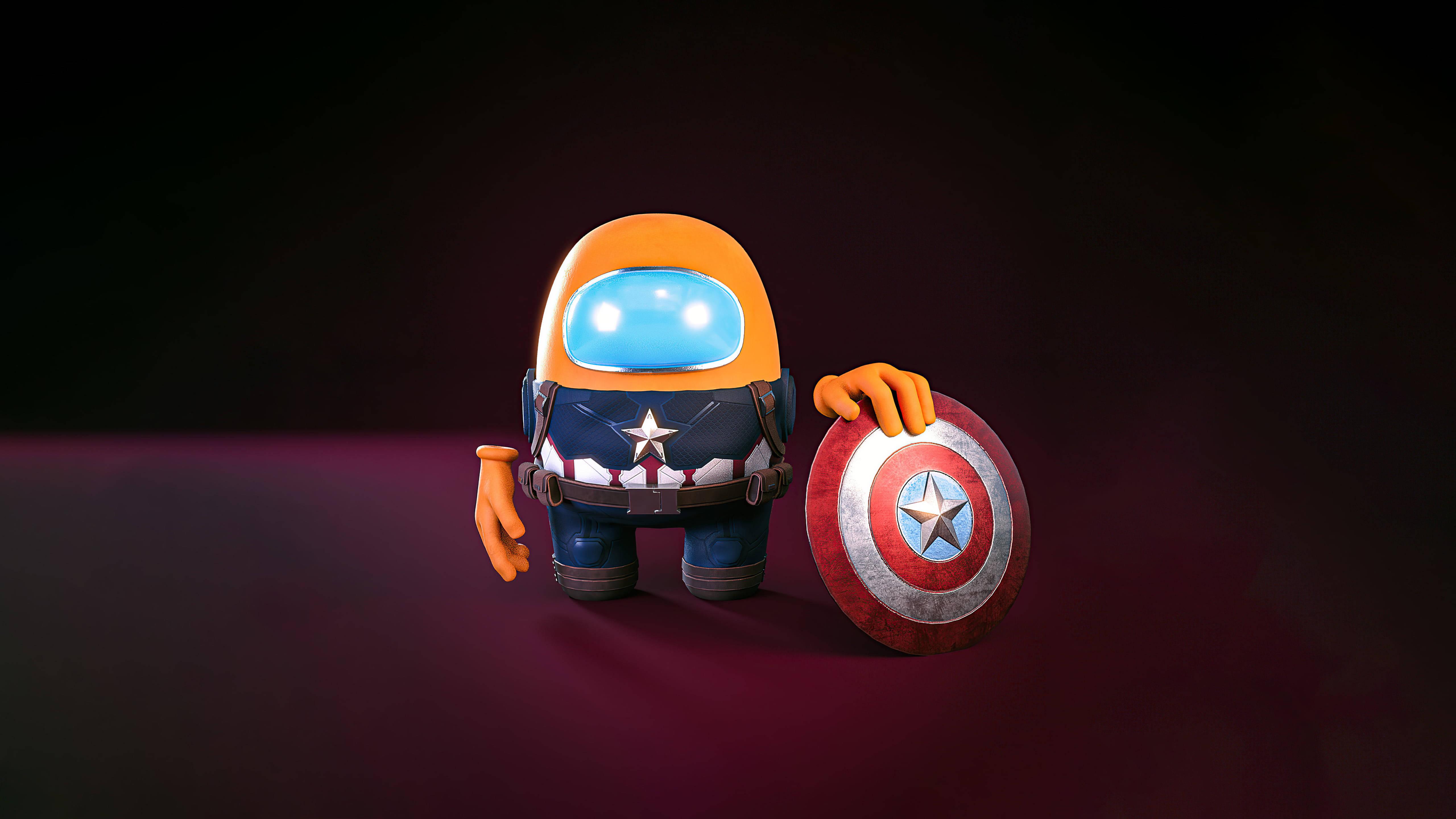 Among Us Captain America — 5120x2880 wallpaper