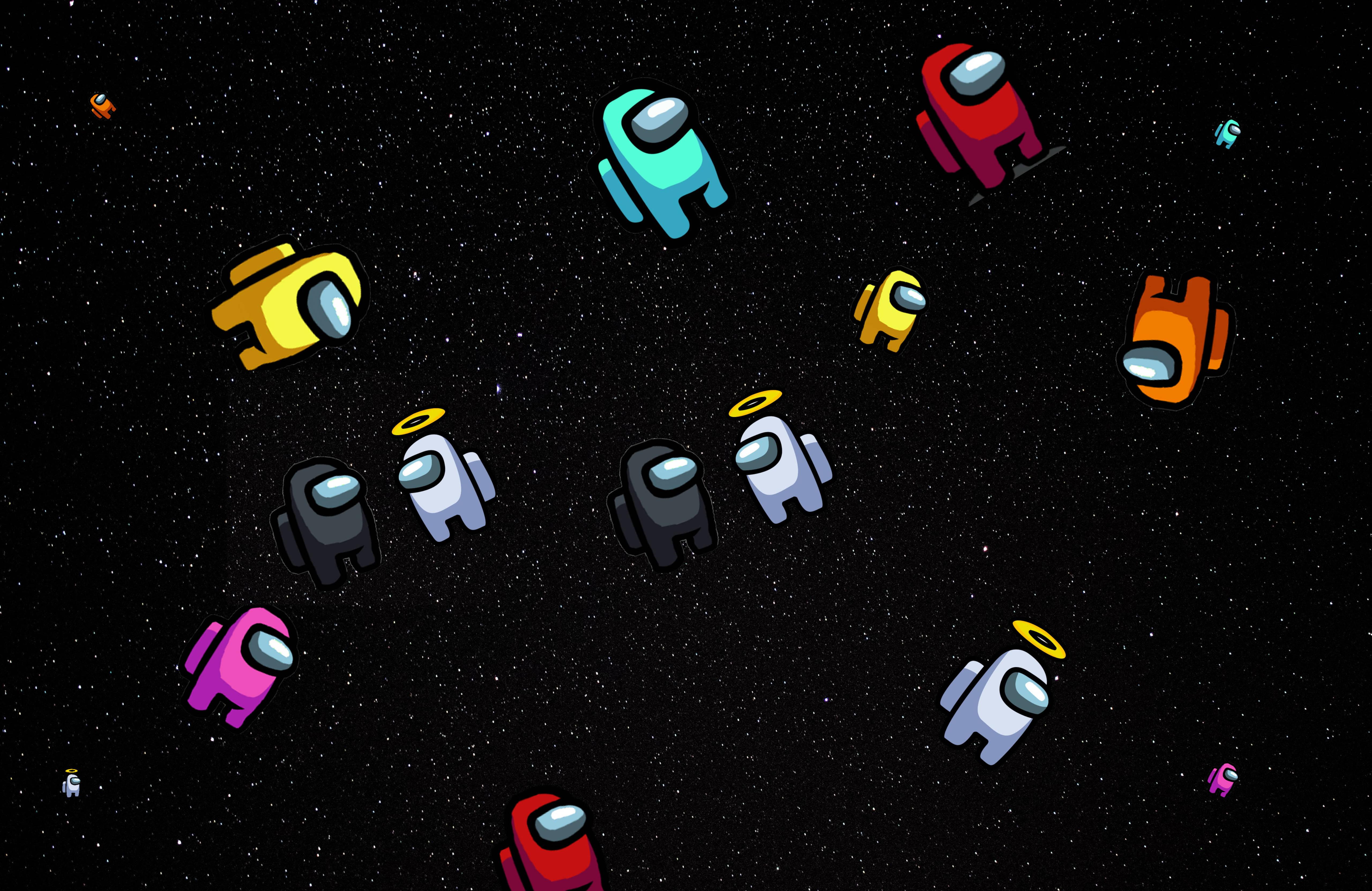 Among Us Crewmates In Space — 5120x3327 wallpaper