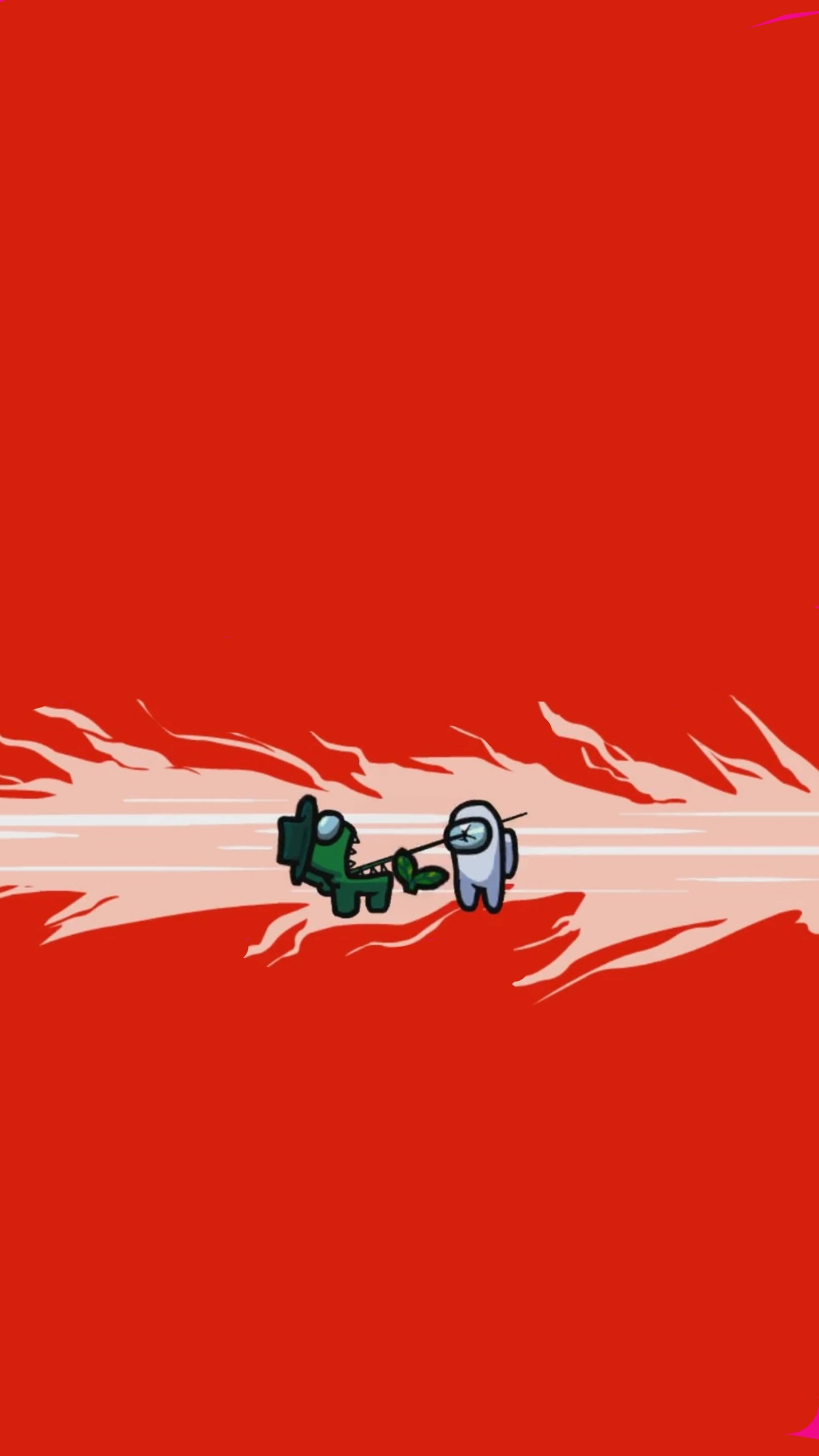 Among Us Green Vs White — 2880x5120 wallpaper