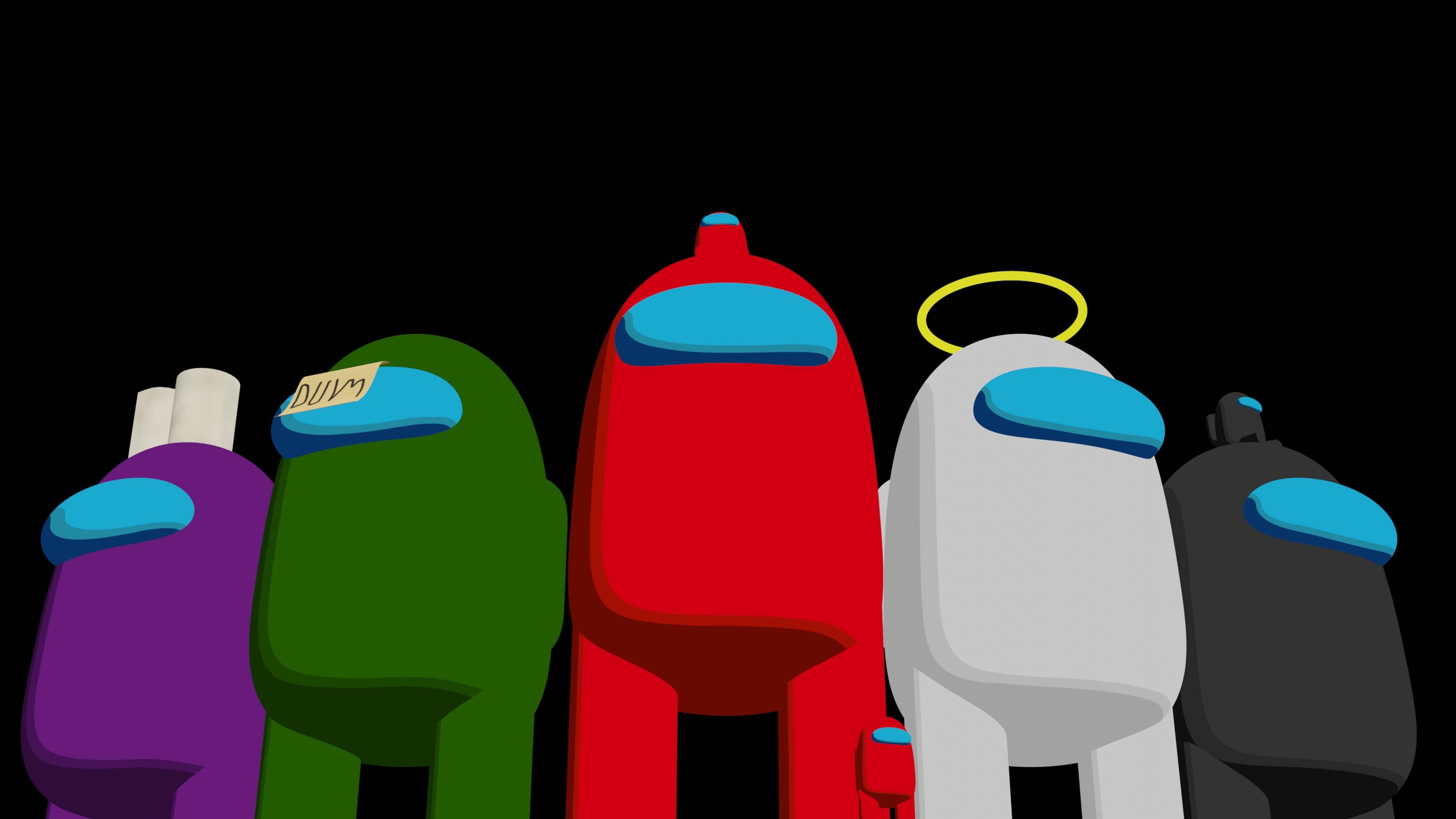 Among Us Minimalist Vector Art — 5120x2880 wallpaper