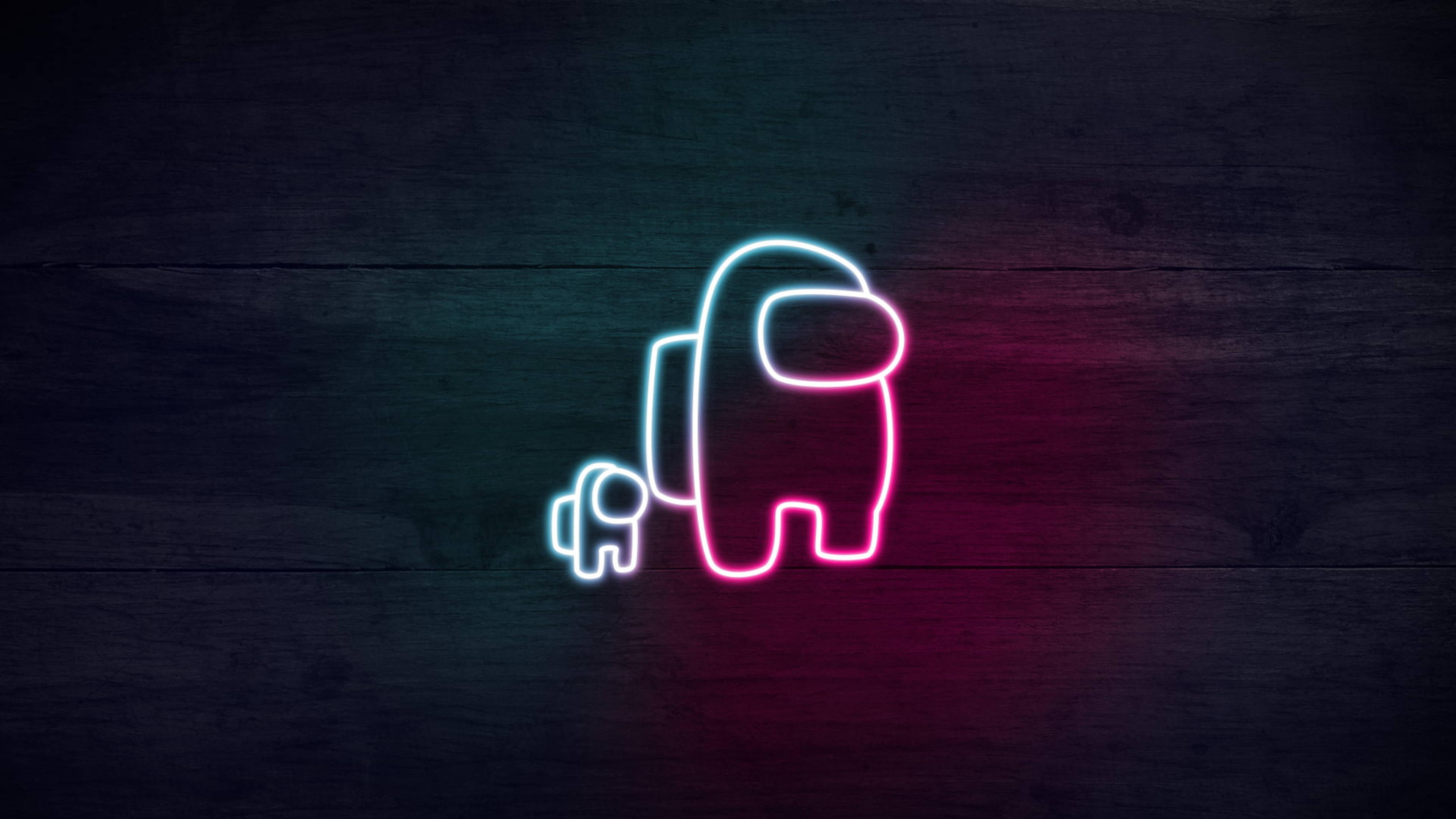 Among Us Neon Art — 5120x2880 wallpaper