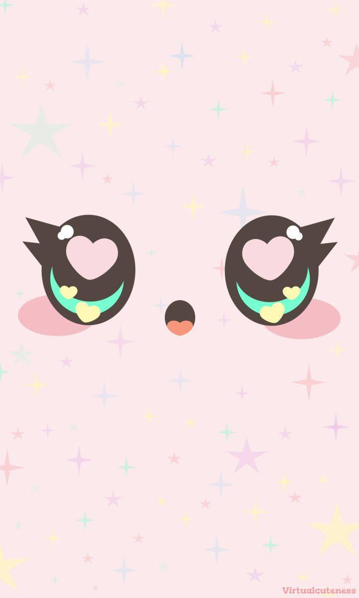 An adorable Kawaii pink female animal smiling — 721x1201 wallpaper