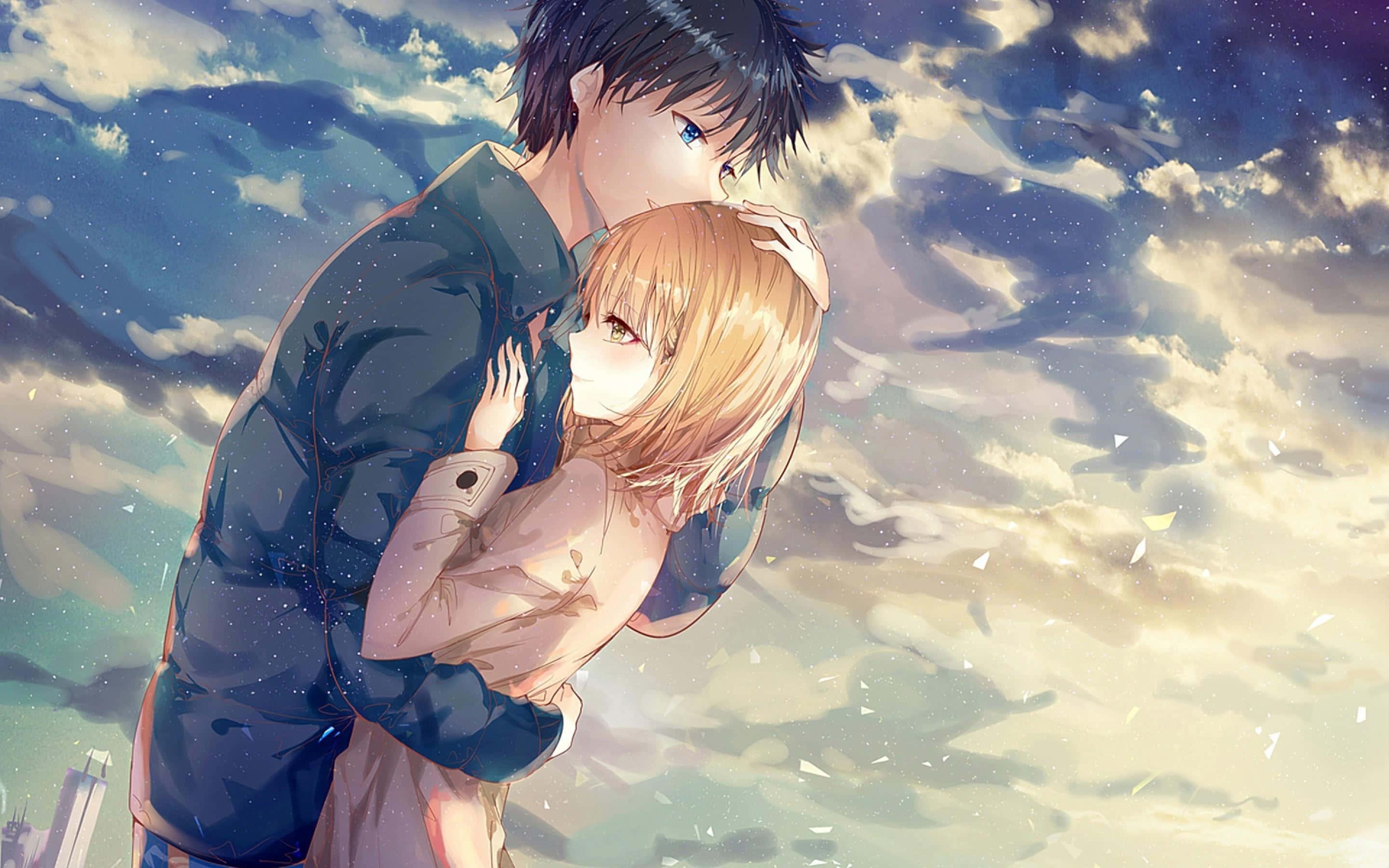 An Aesthetic Anime Couple Soaking in the Sun — 2880x1800 wallpaper