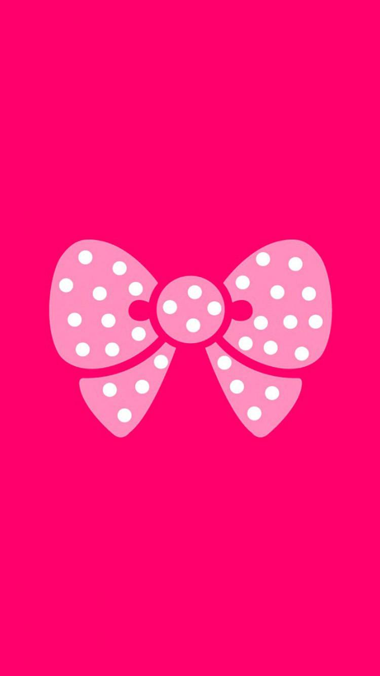 An Aesthetic Girly Polka Dot Bow — 750x1334 wallpaper