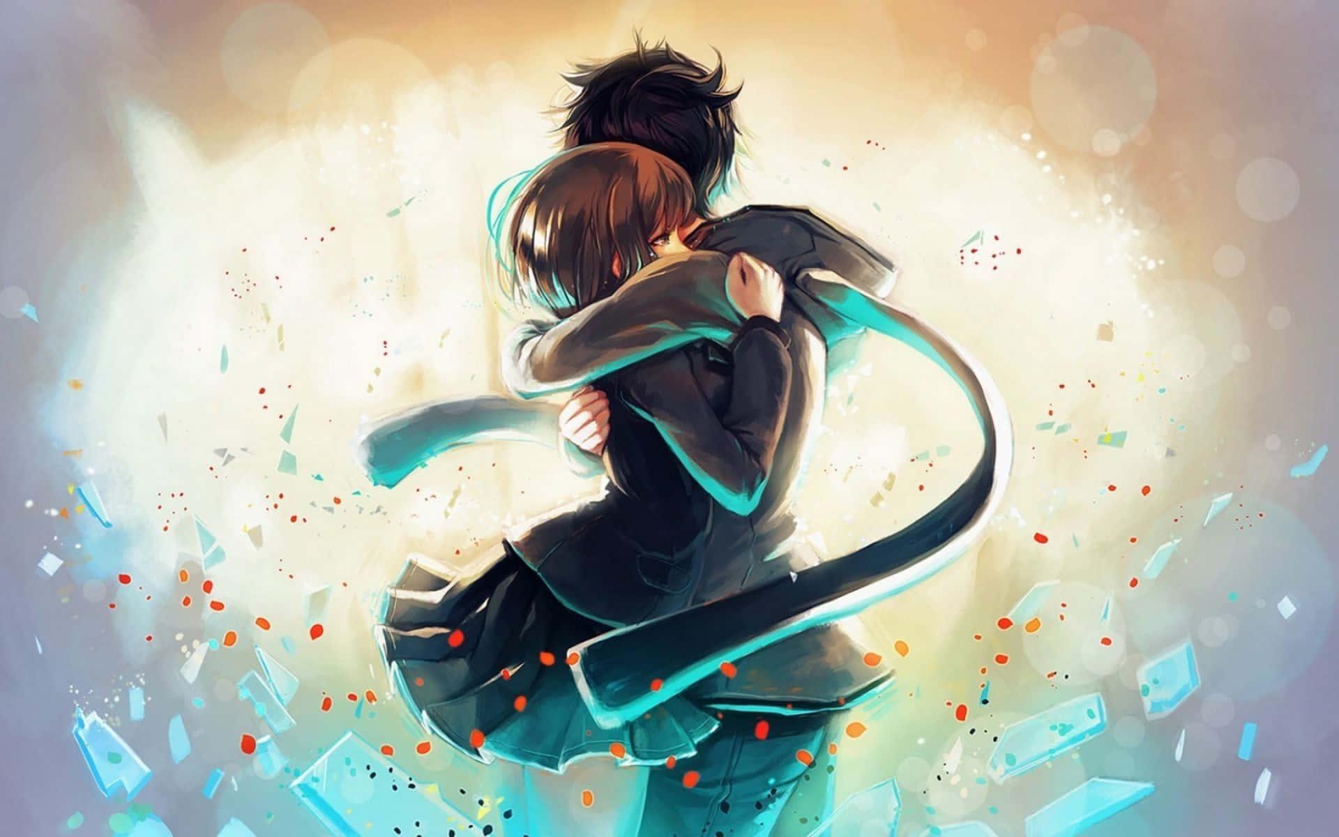 An Anime Couple Enjoying a Romantic Moment — 1920x1200 wallpaper
