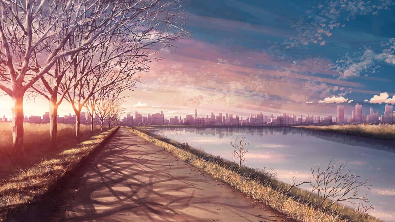 An enchanting anime scenery background — 1280x720 wallpaper