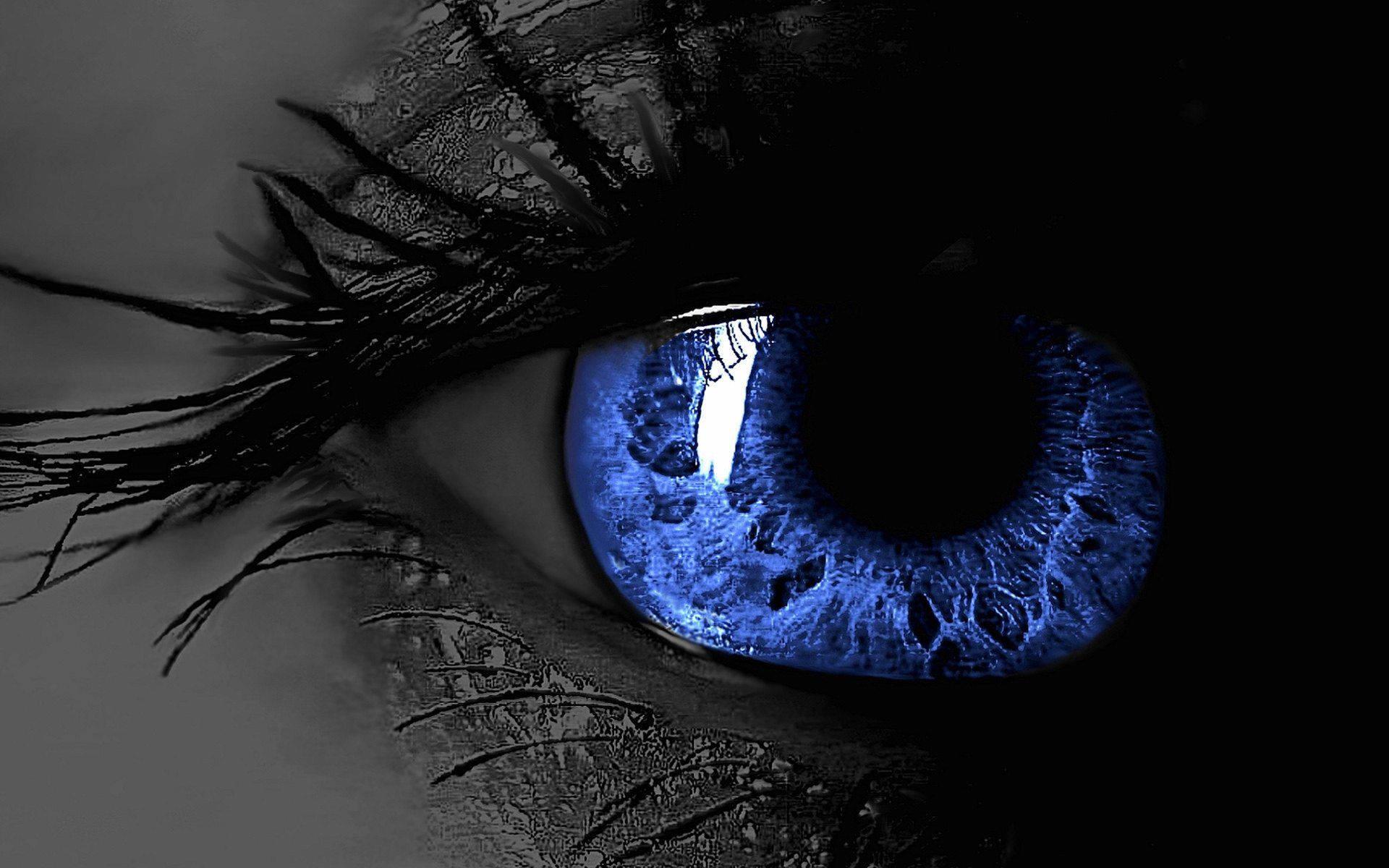 An enchanting blue eye with long feminine lashes — 1920x1200 wallpaper