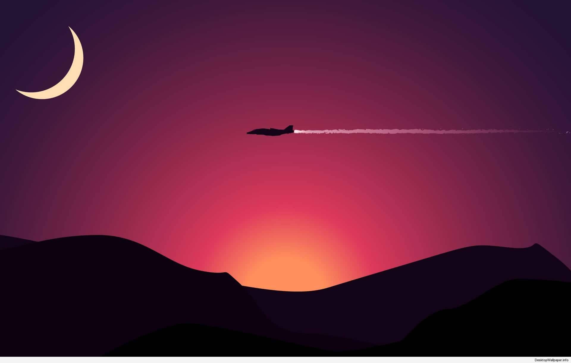 An Evening Flight - A Minimalist Sunset — 1920x1221 wallpaper