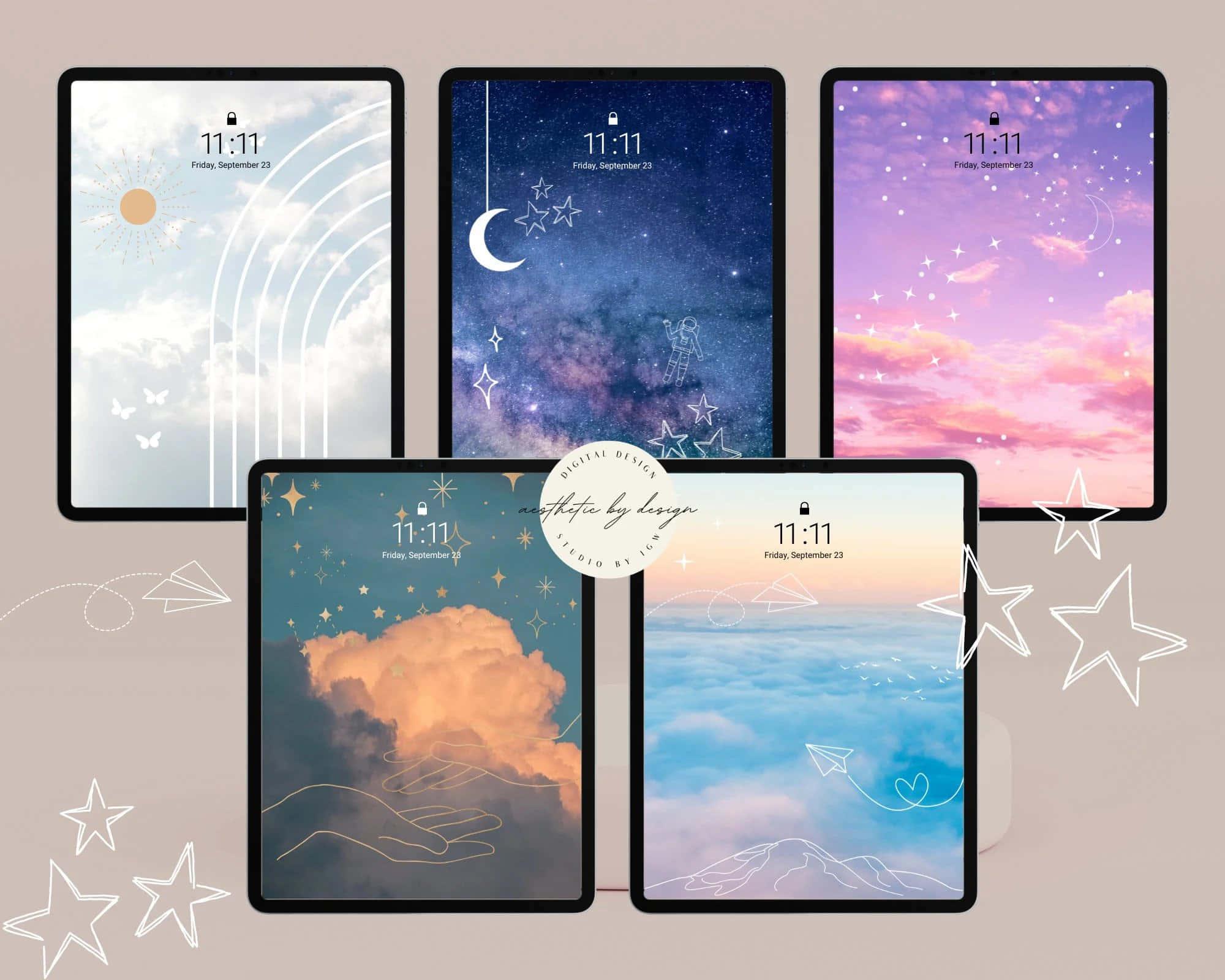 An ipad in dreamy blue gradient — 2000x1600 wallpaper