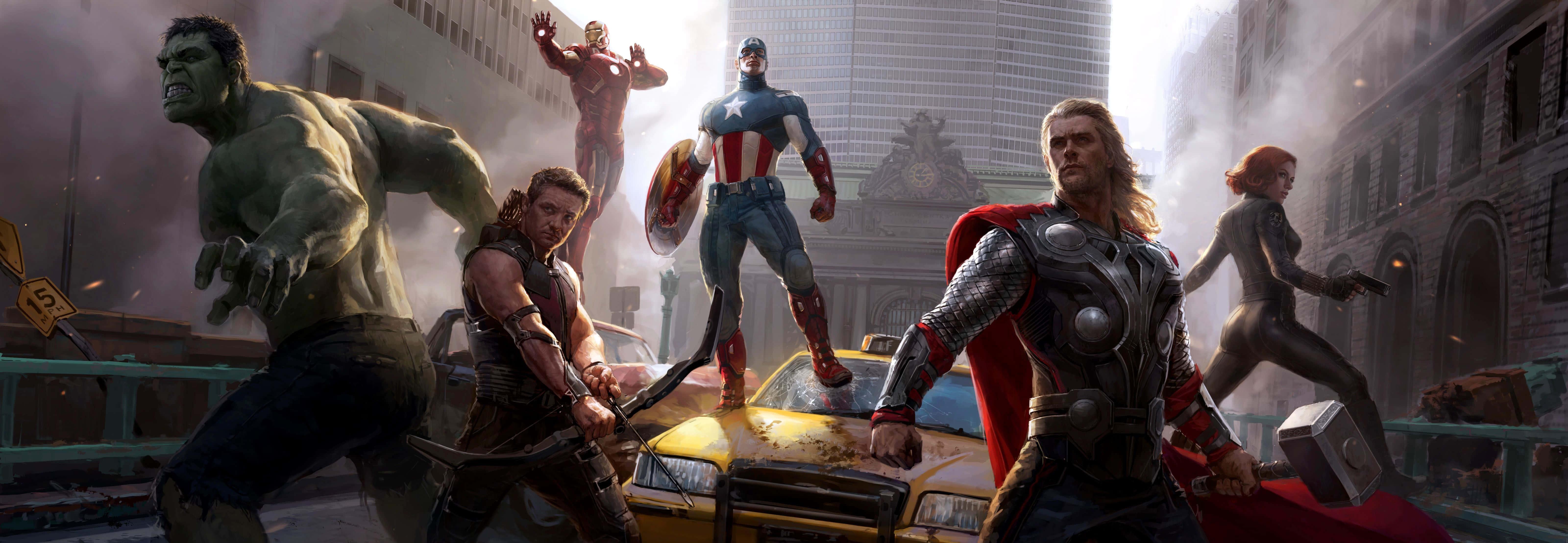 An Ominous Scene from the Marvel Universe — 6400x2215 wallpaper